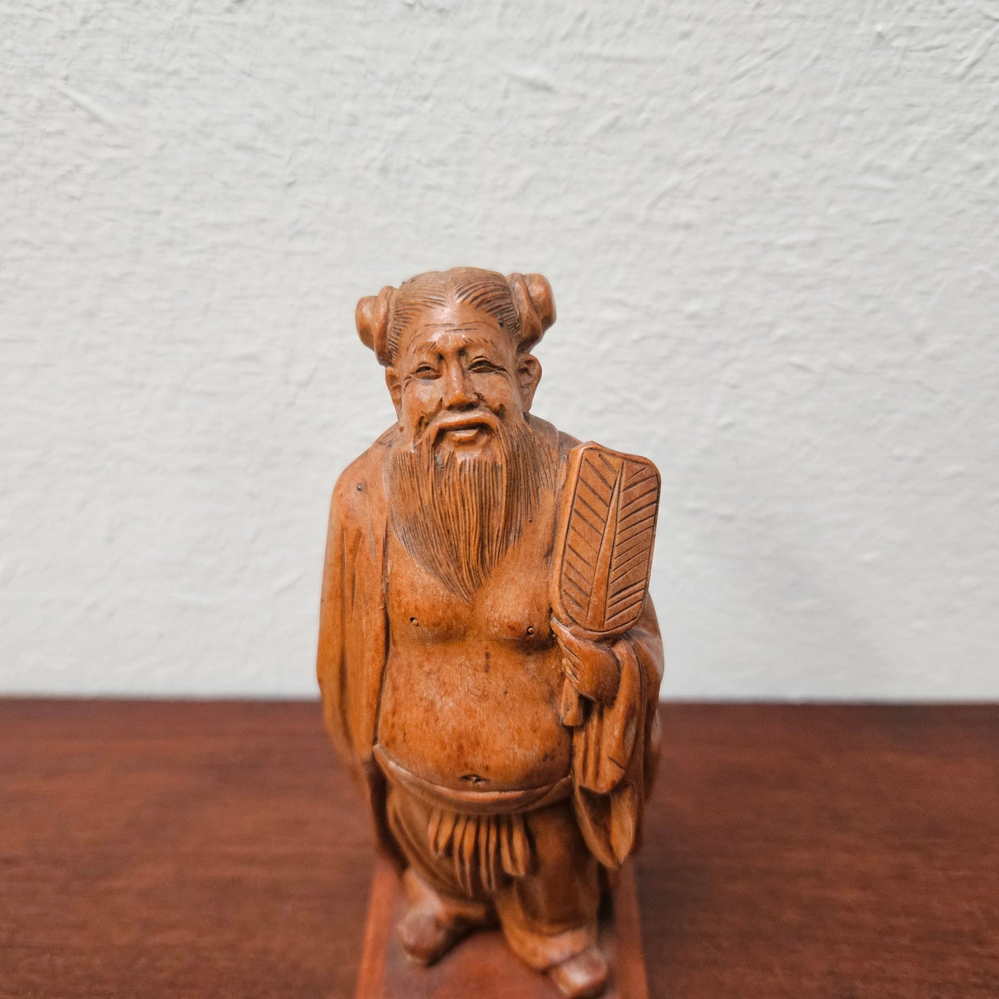 Antique Hand Carved Chinese Boxwood Scholar