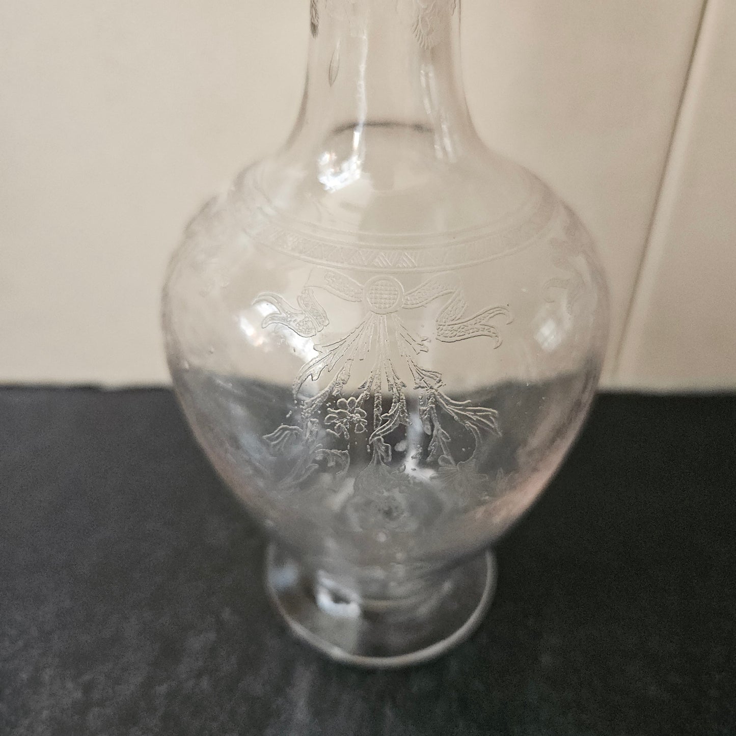 Antique Acid Etched Decanter