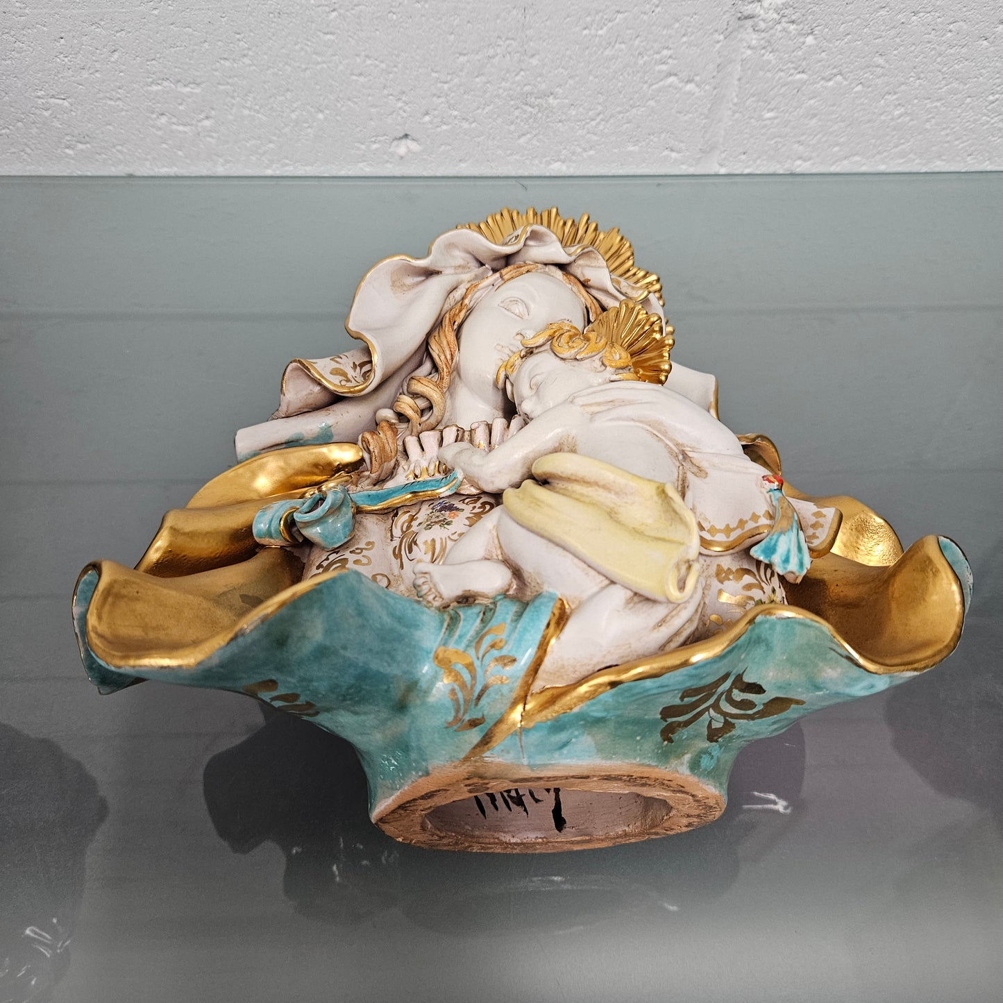 Stunning Mid Century Persko Potteryt Italian Sculpture Maddona & Child