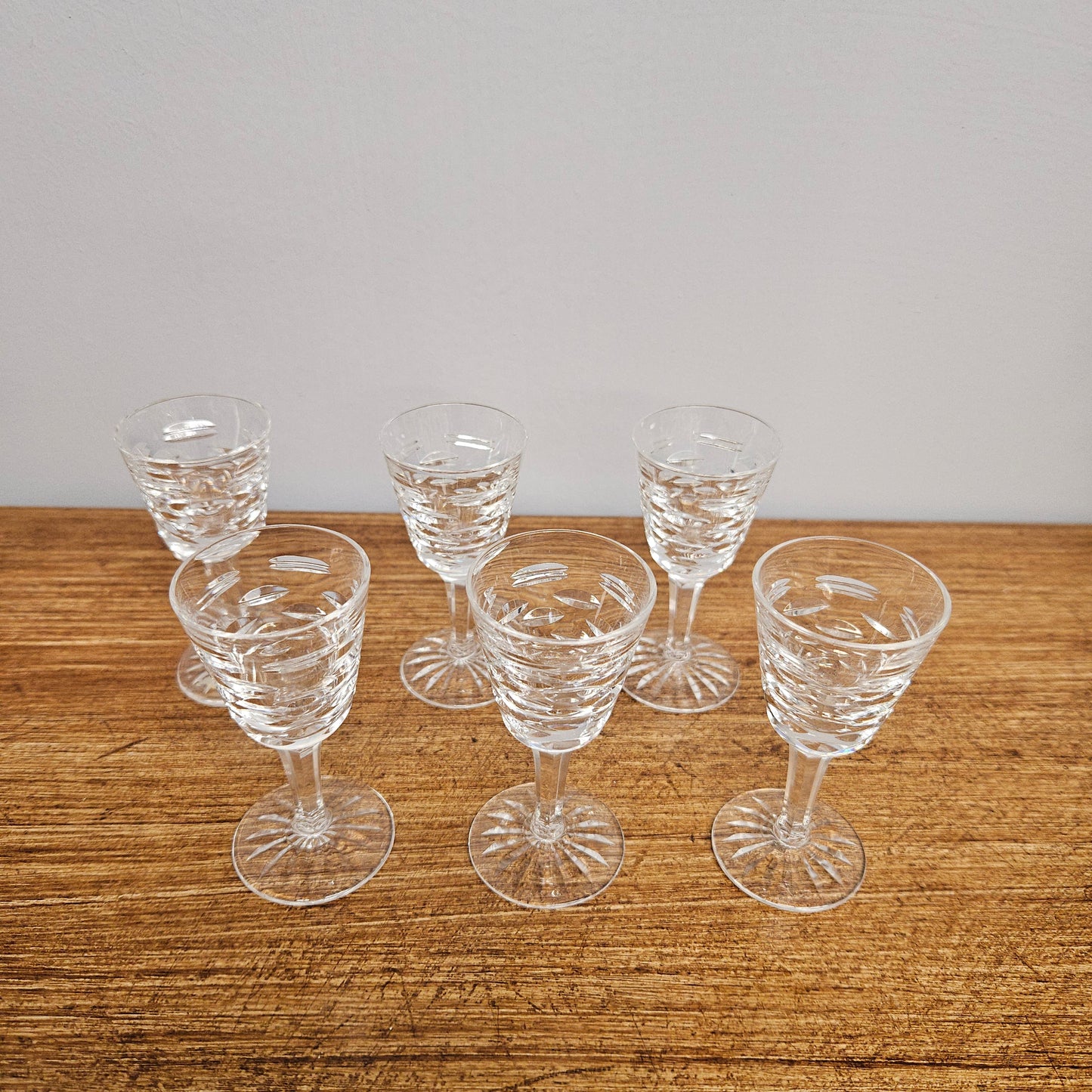 Set Of 6 Stemmed Crystal Port Glasses