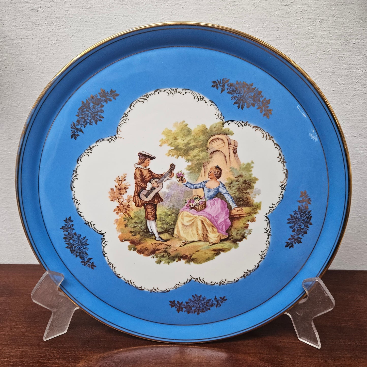 Vintage Meissner Limoges Cake Plate & Knife Set
