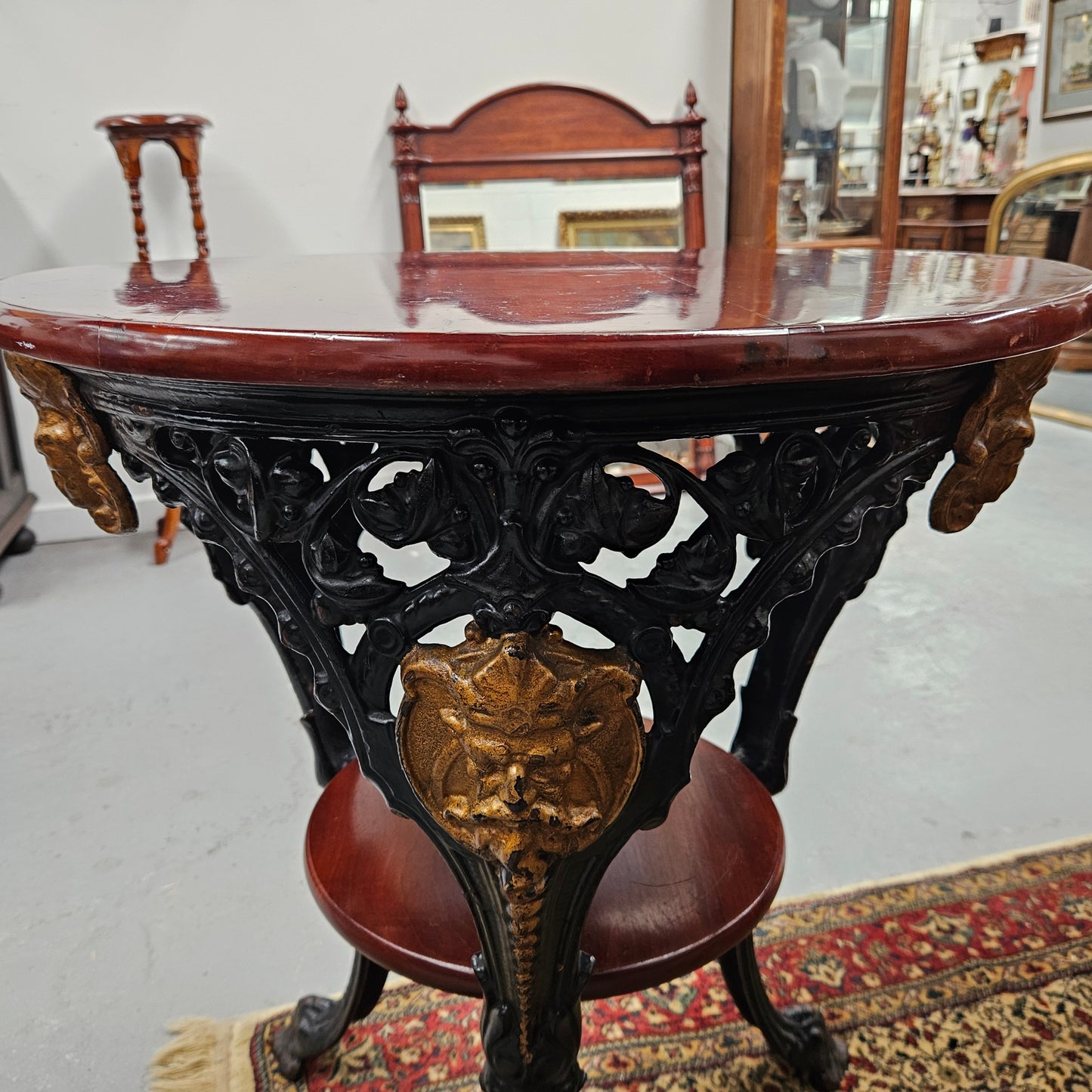 Antique Cast Iron Pub Table