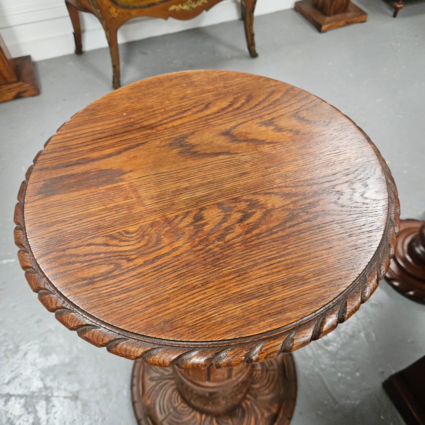 Nicely Carved French Oak Pedestal