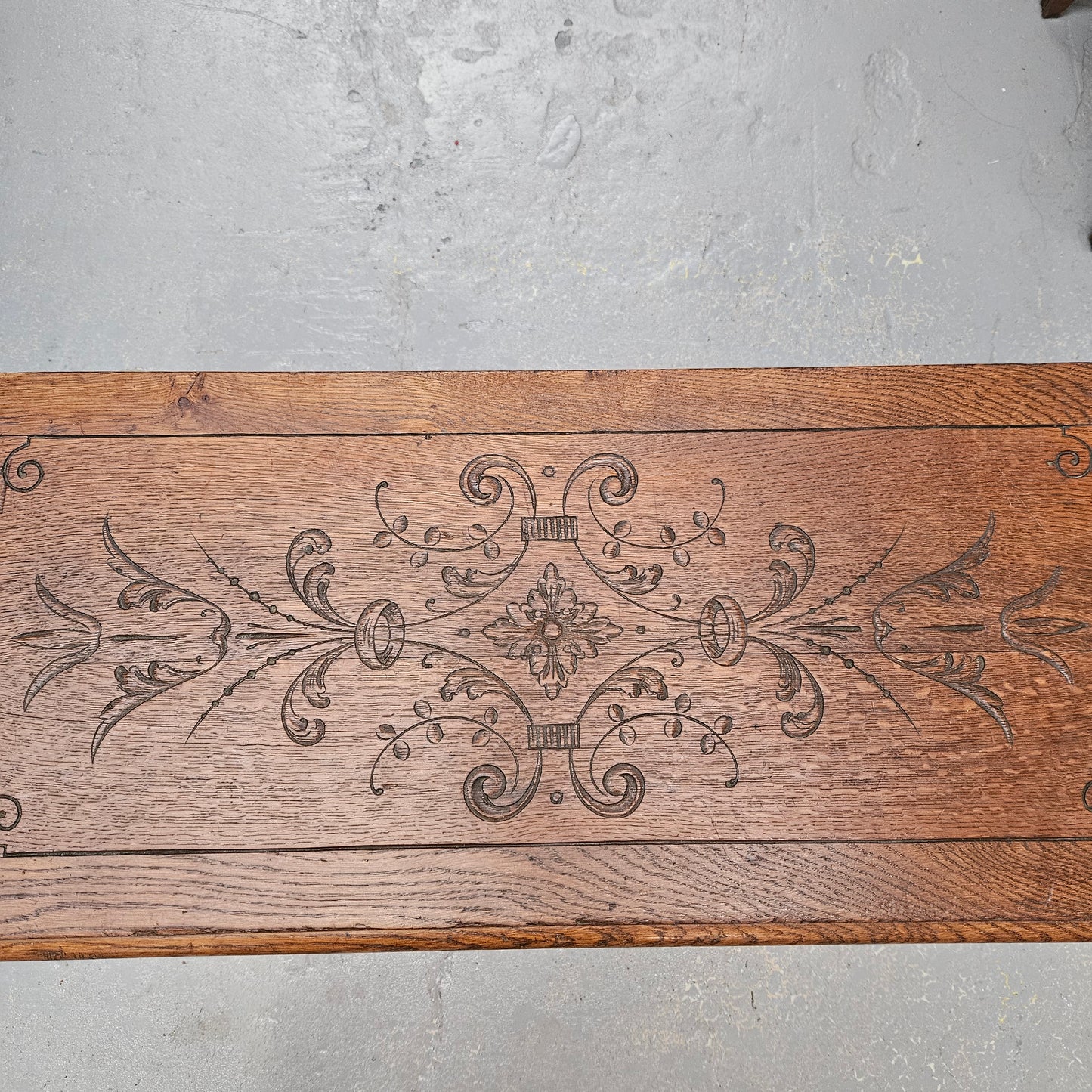 19th Century Nicely Carved French Oak Trunk