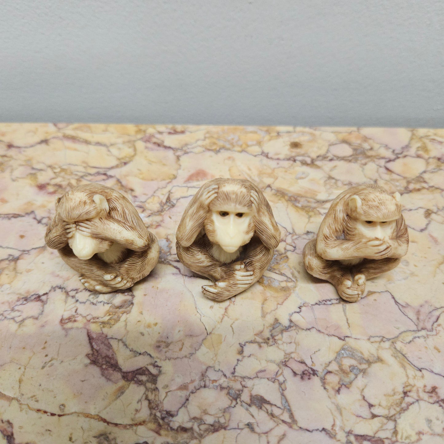 Vintage Carved 3 Wise Monkeys