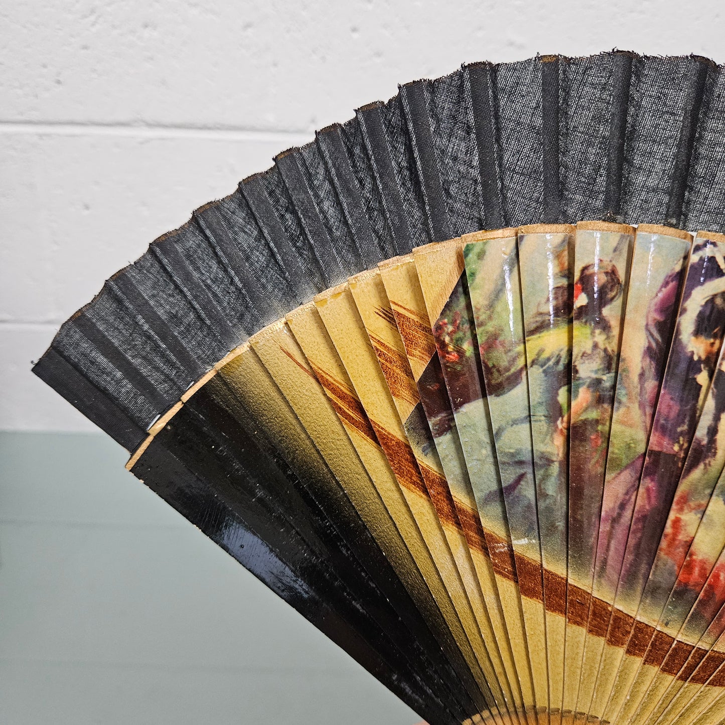 Vintage Fan Showing Spanish Dancers