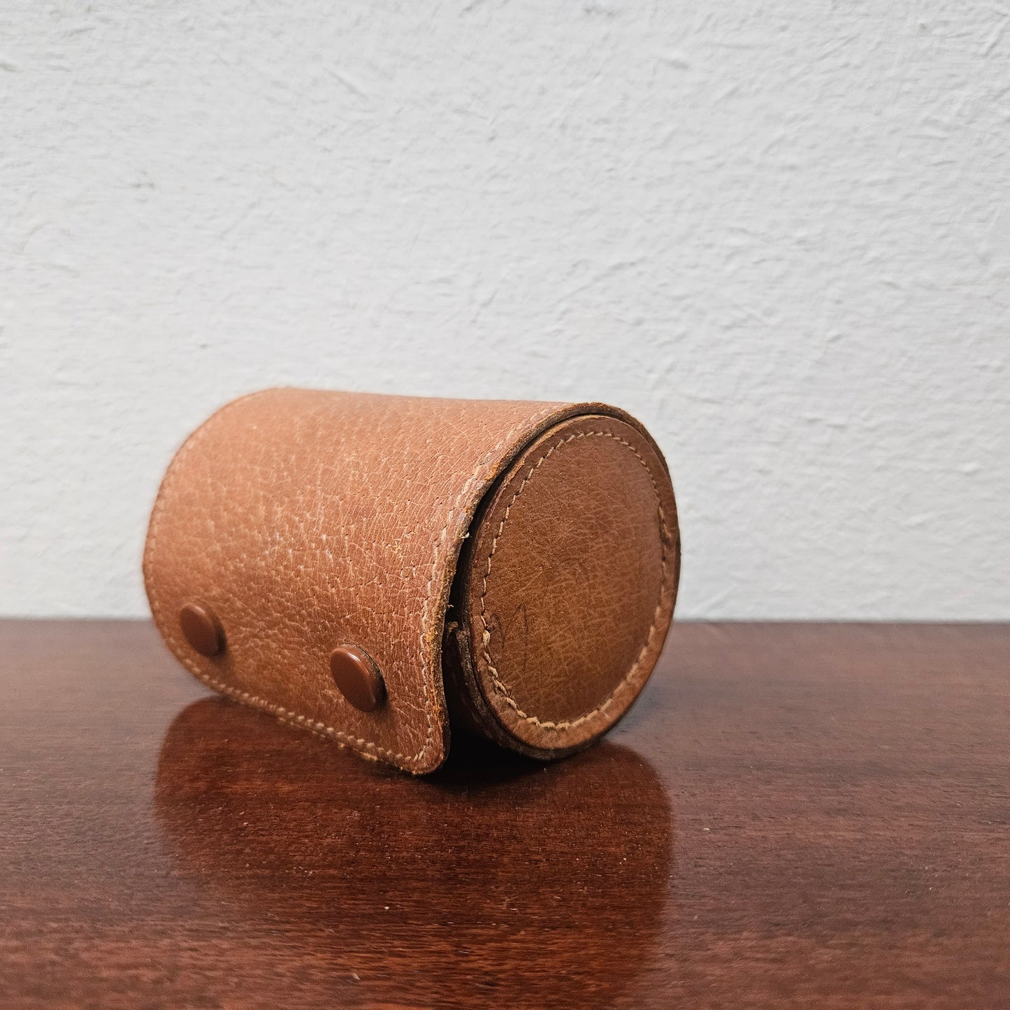 Vintage Leather Cased Shot Cups