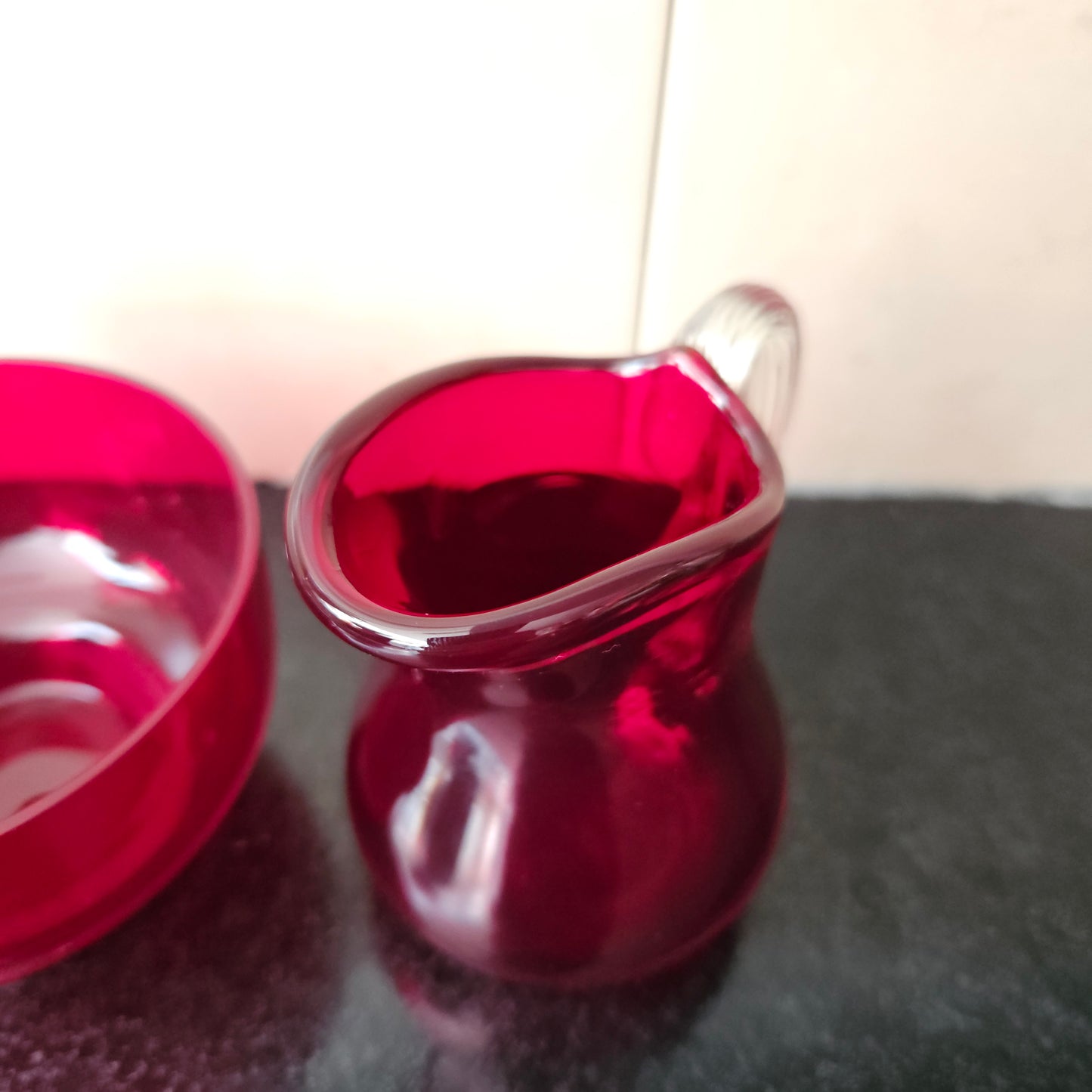 Ruby Glass Jug & Bowl