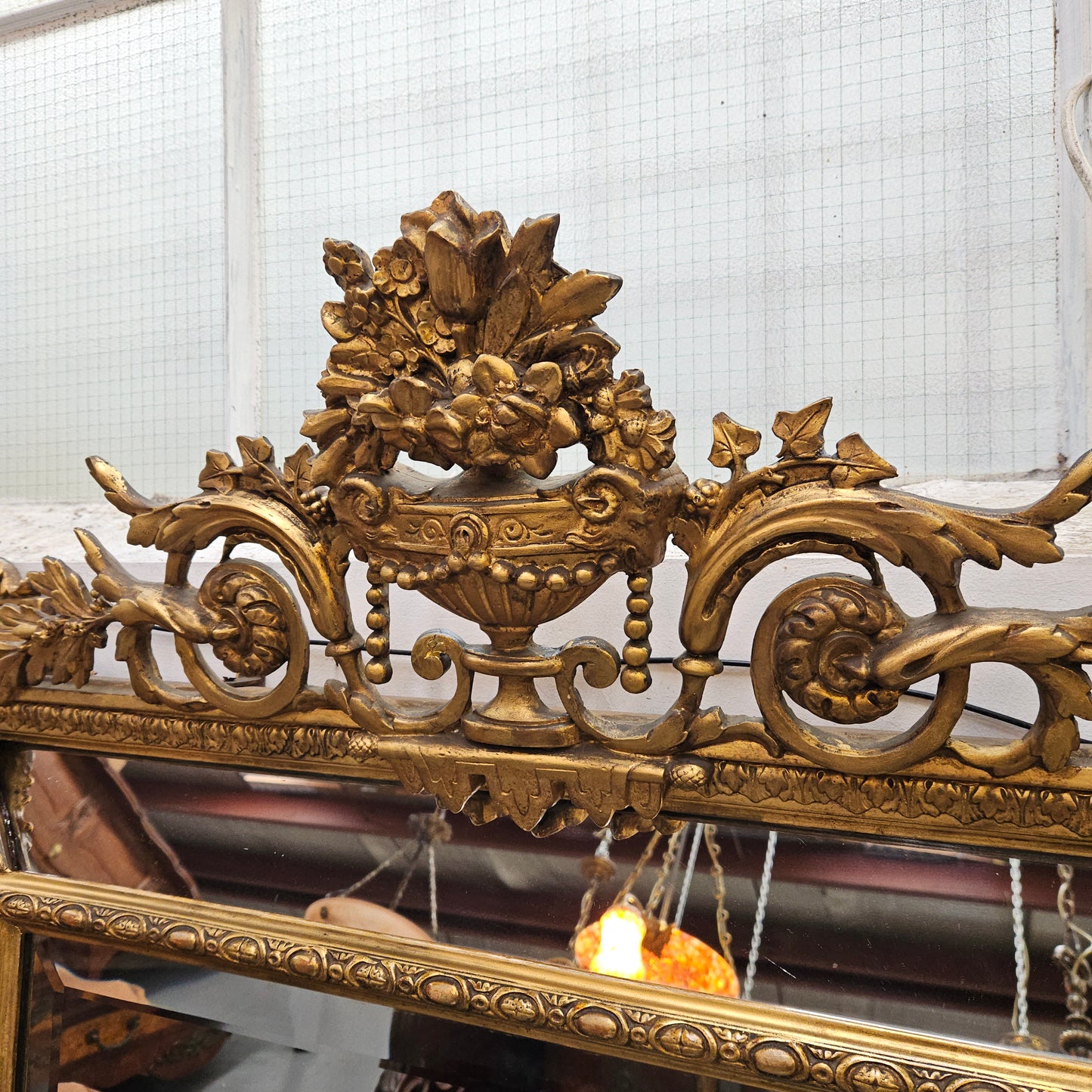 Rare French Louis XV Style Large Cushion Mirror
