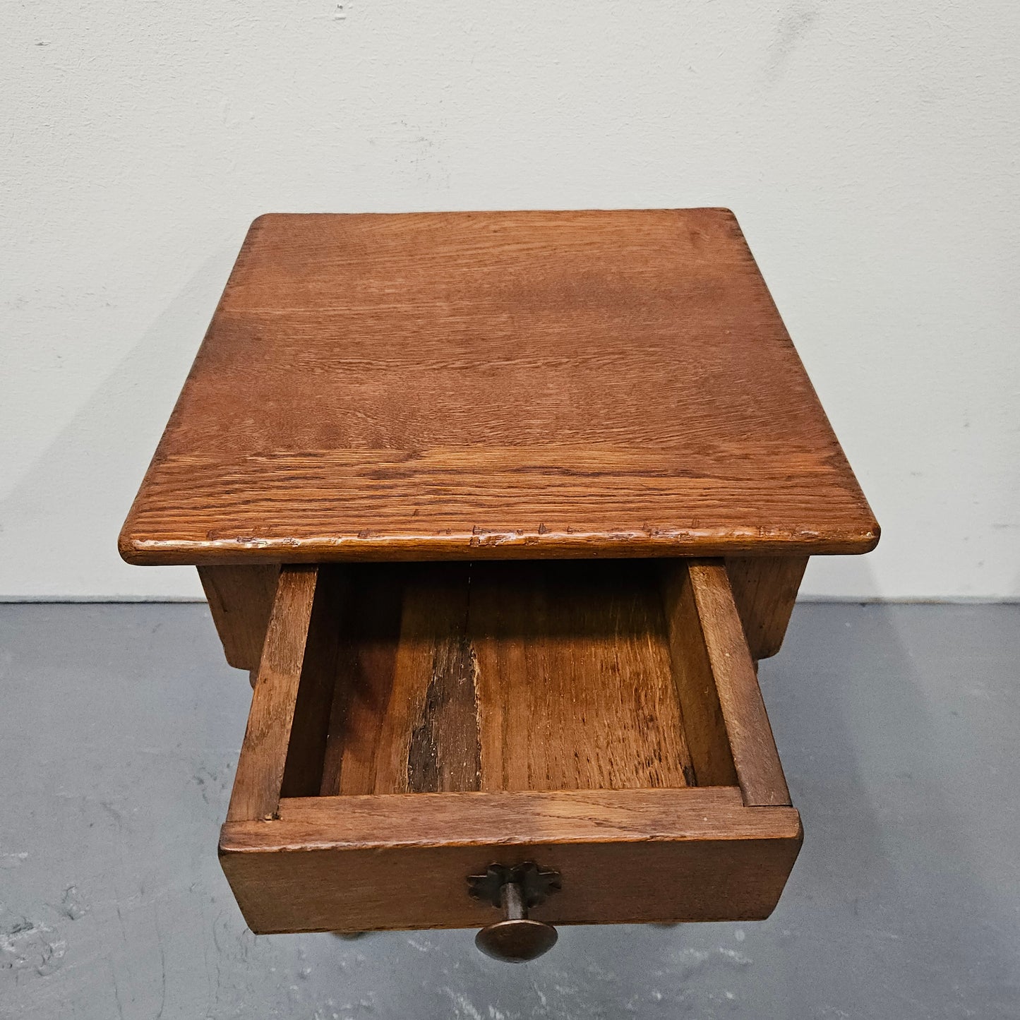 French Oak Farmhouse Style Side Table