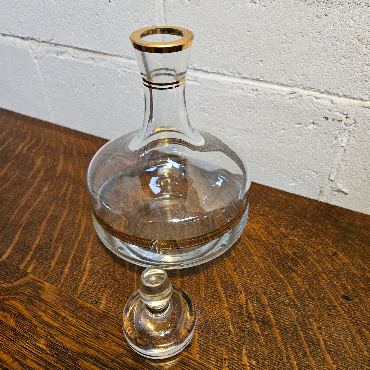 Vintage Glass Gilt Decorated Decanter