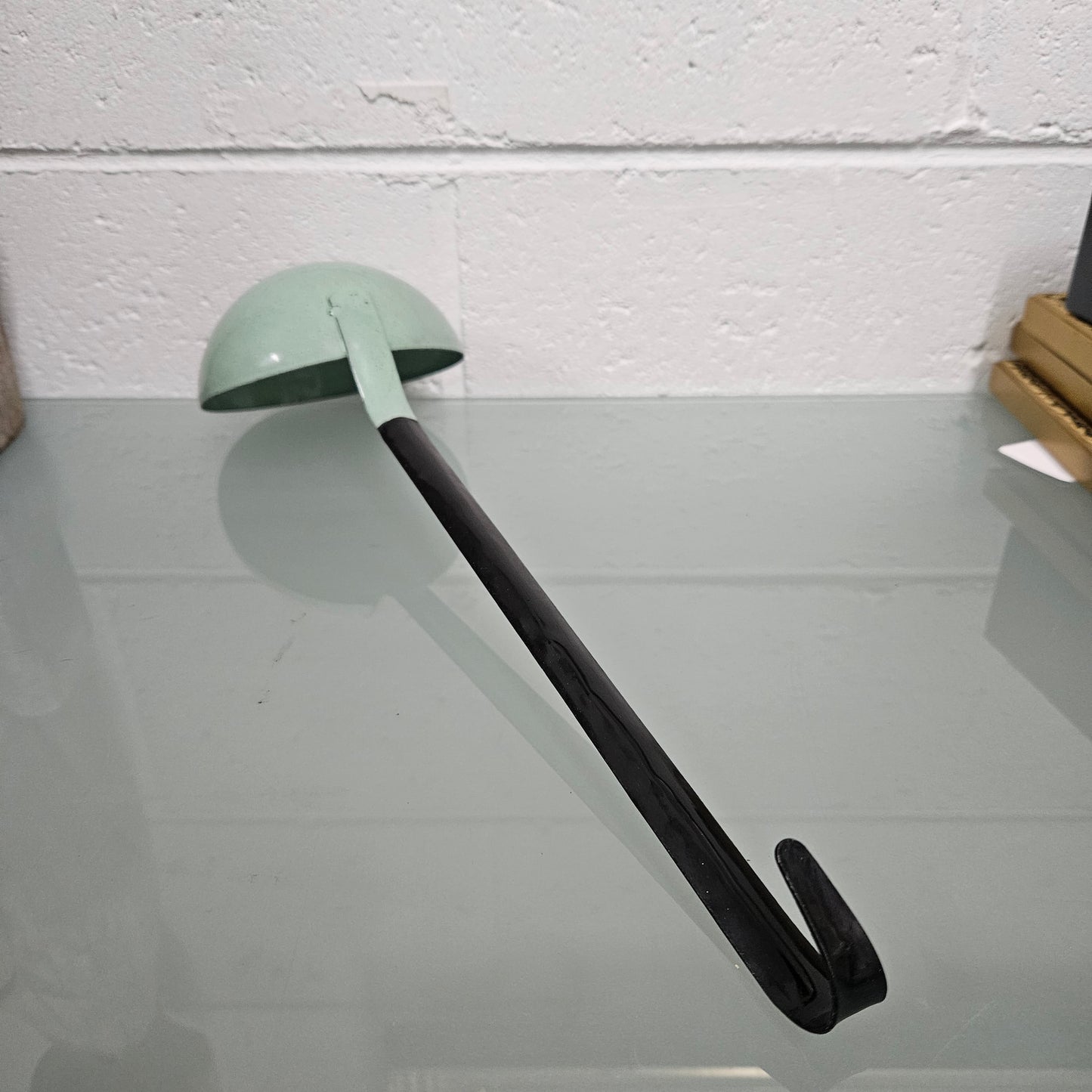 Vintage Green/Black Enamel Ladle