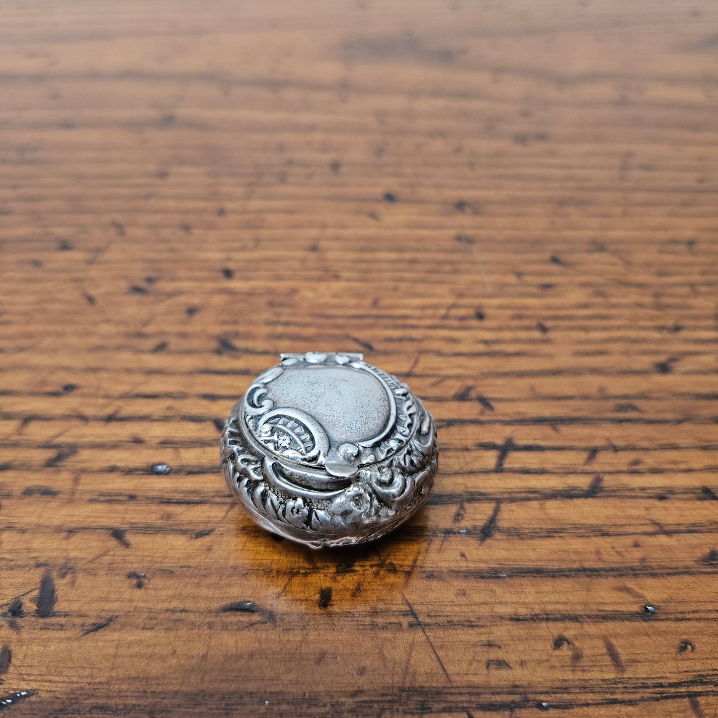 Antique Birmingham Sterling Silver Pill Box