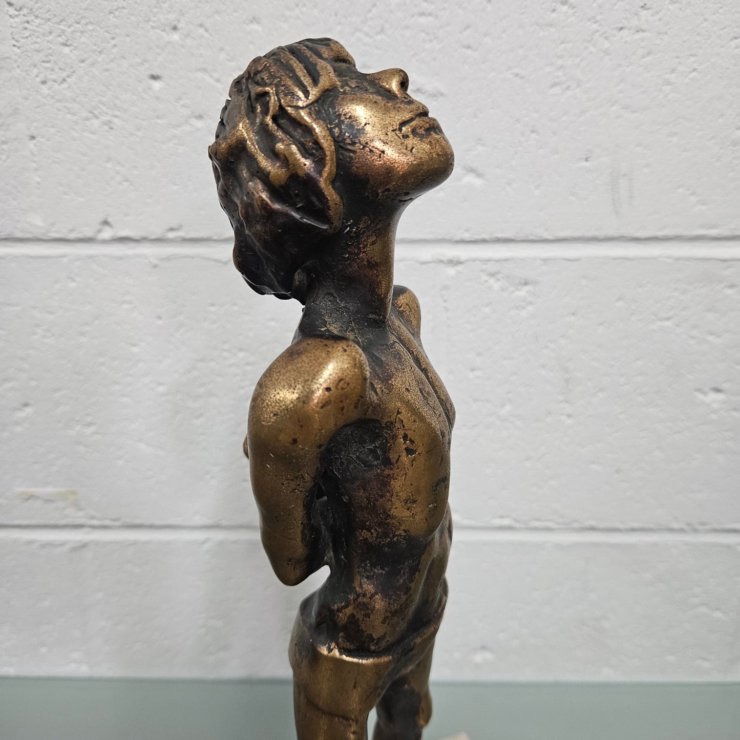 Mid Century Modern Bronze Of Young Boy