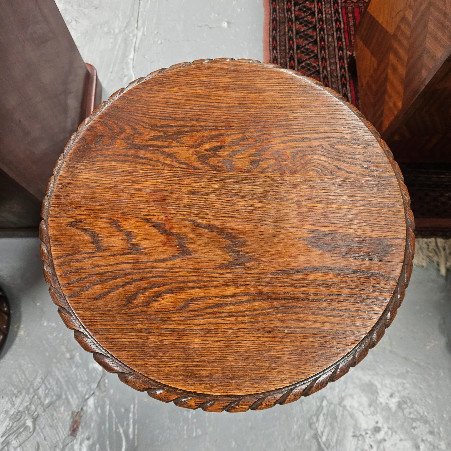 Nicely Carved French Oak Pedestal