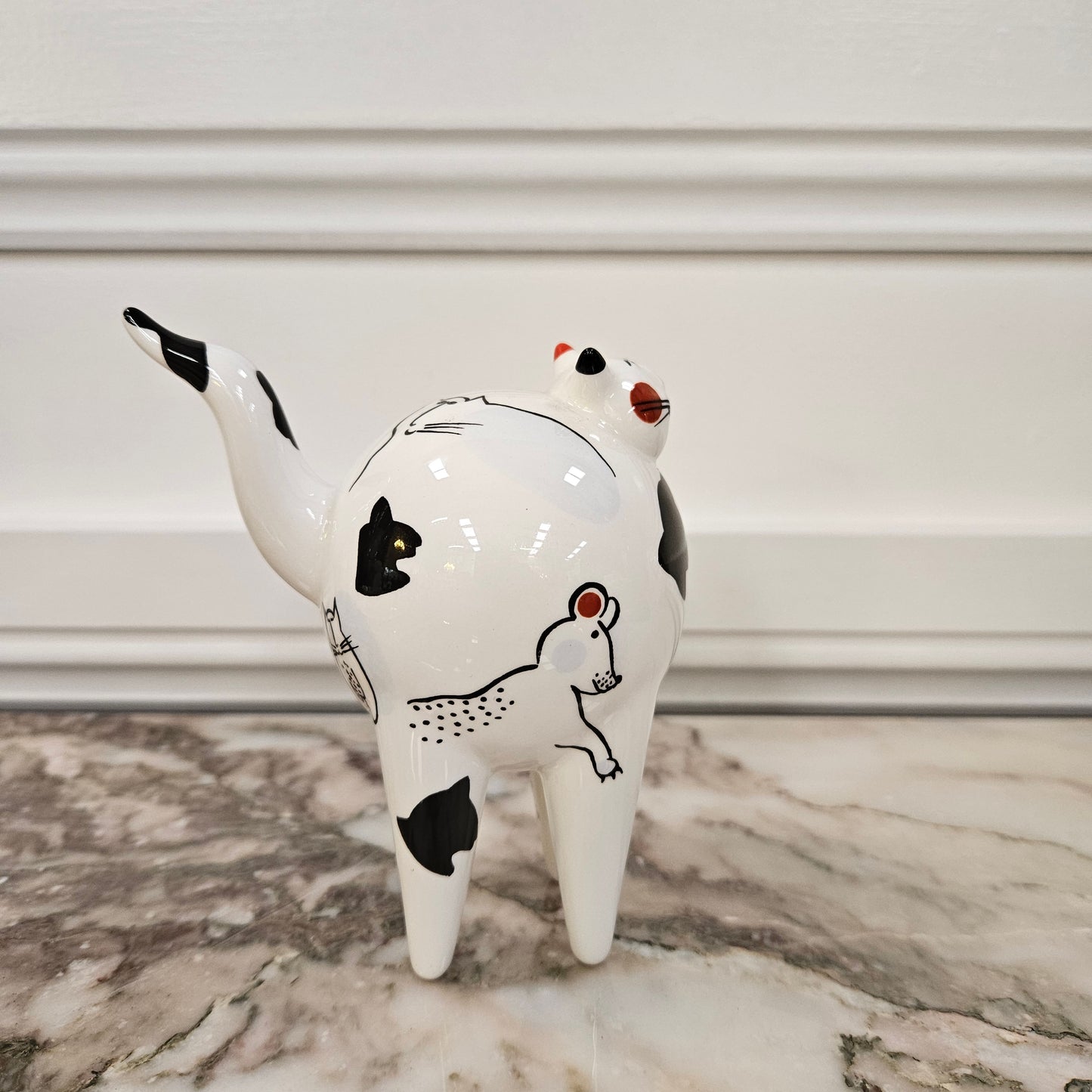Vintage Villery & Boch Whimsical Porcelain Cat Figure