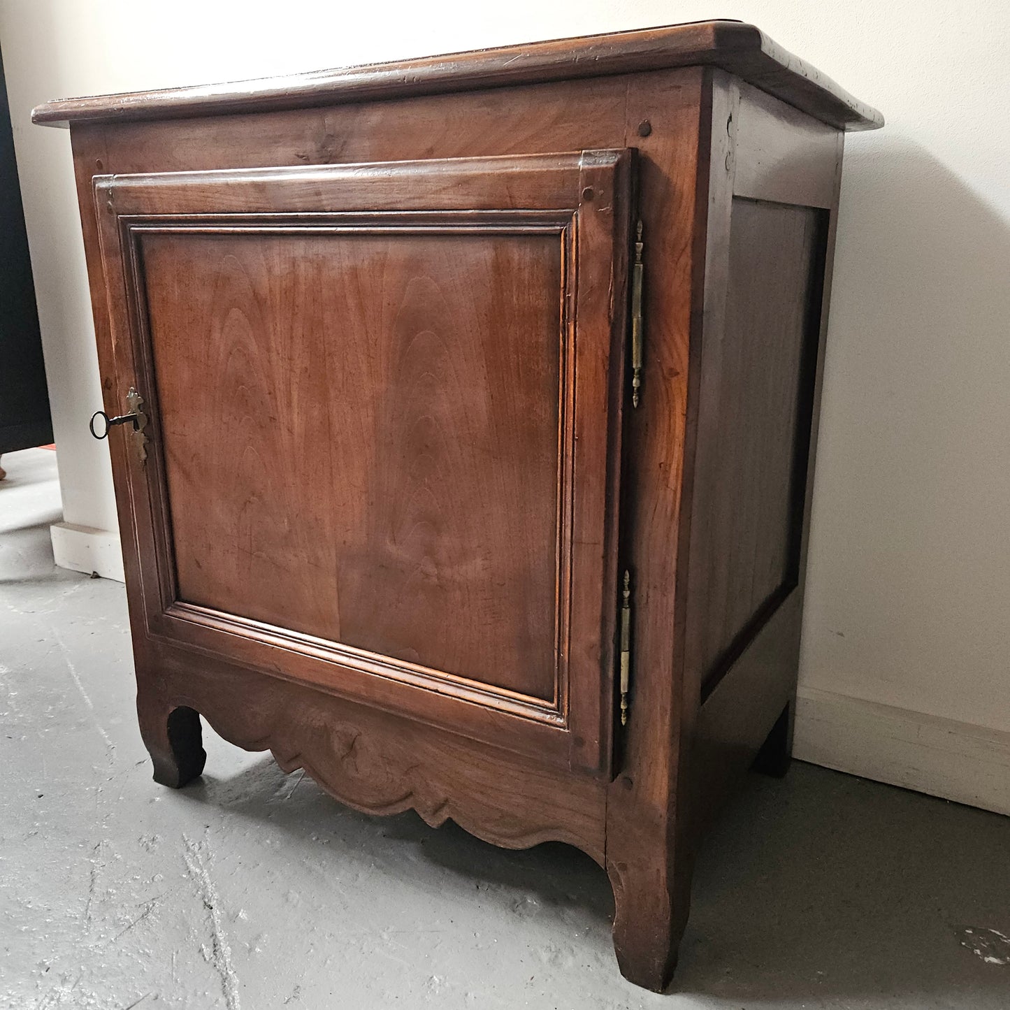 Early 19th Century French Walnut Antique One Door Side Cabinet