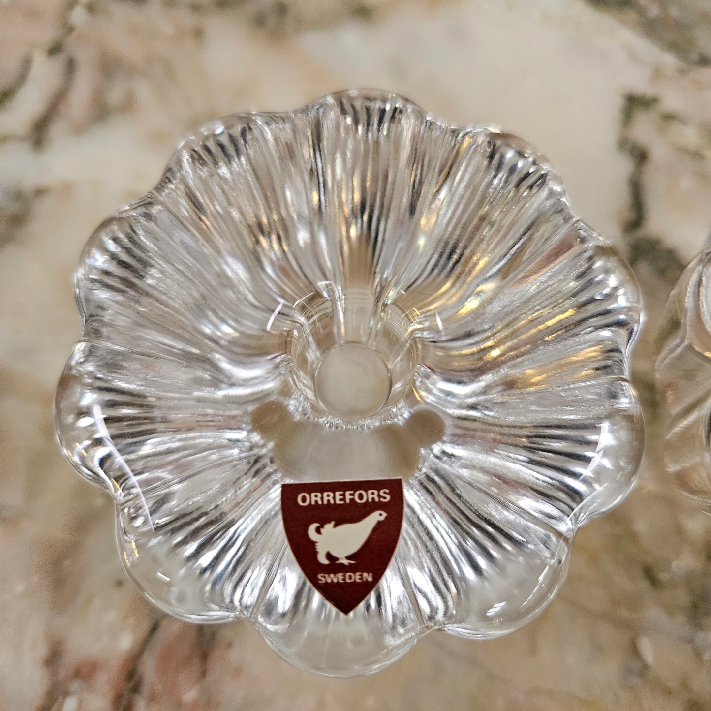Pair of Orrefors Candle Holders