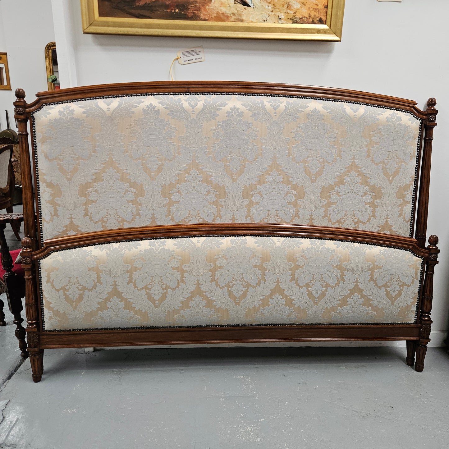 19th Century Louis XVI Style Walnut King Size Bed
