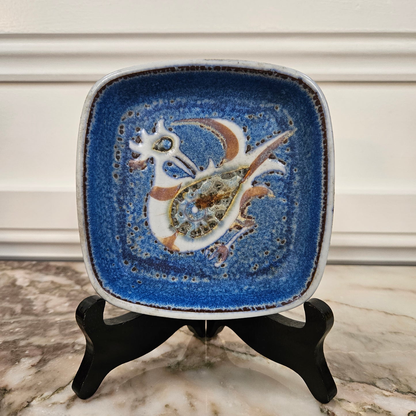 Denmark Blue Bowl Depicting Bird