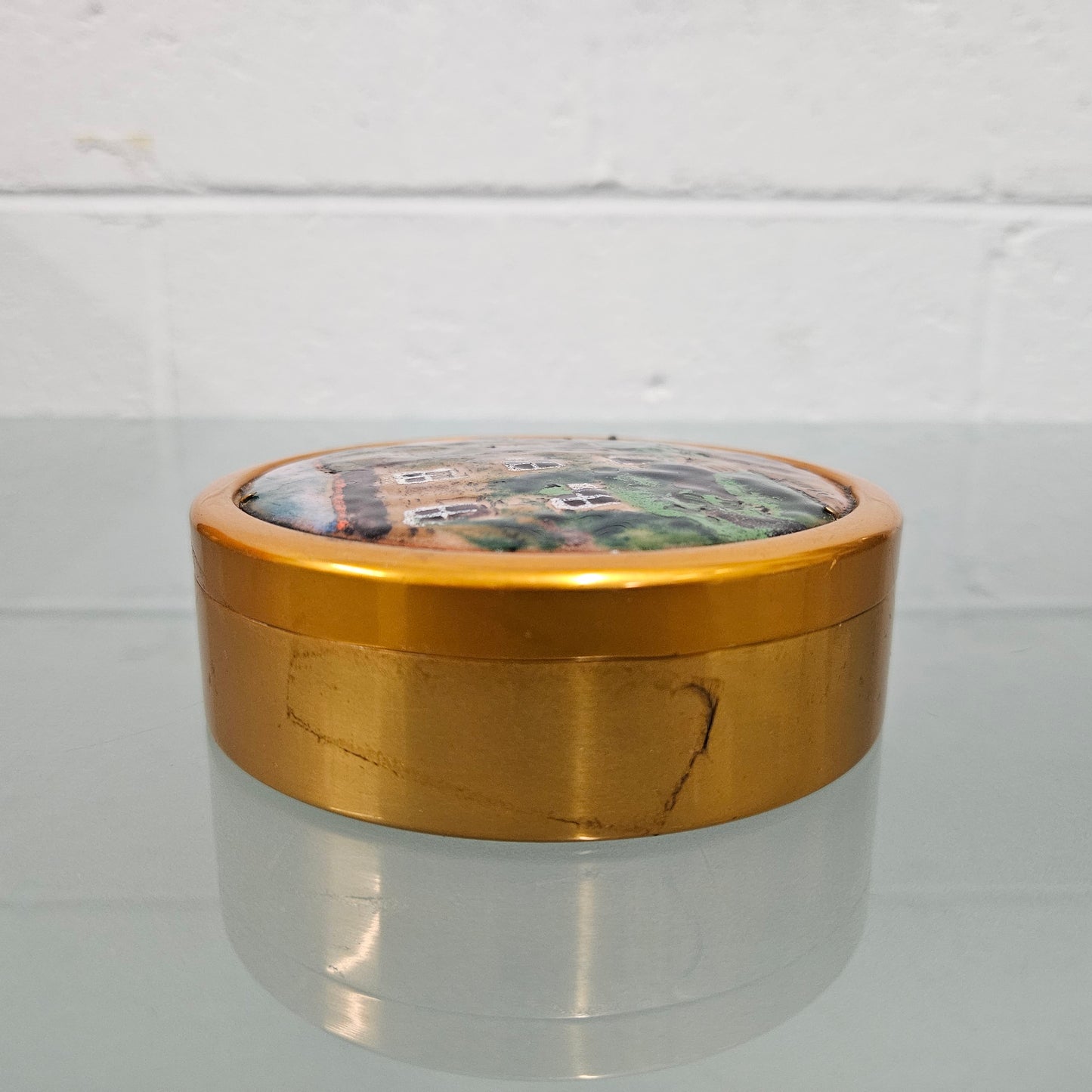Vintage Enamel & Copper Trinket Box