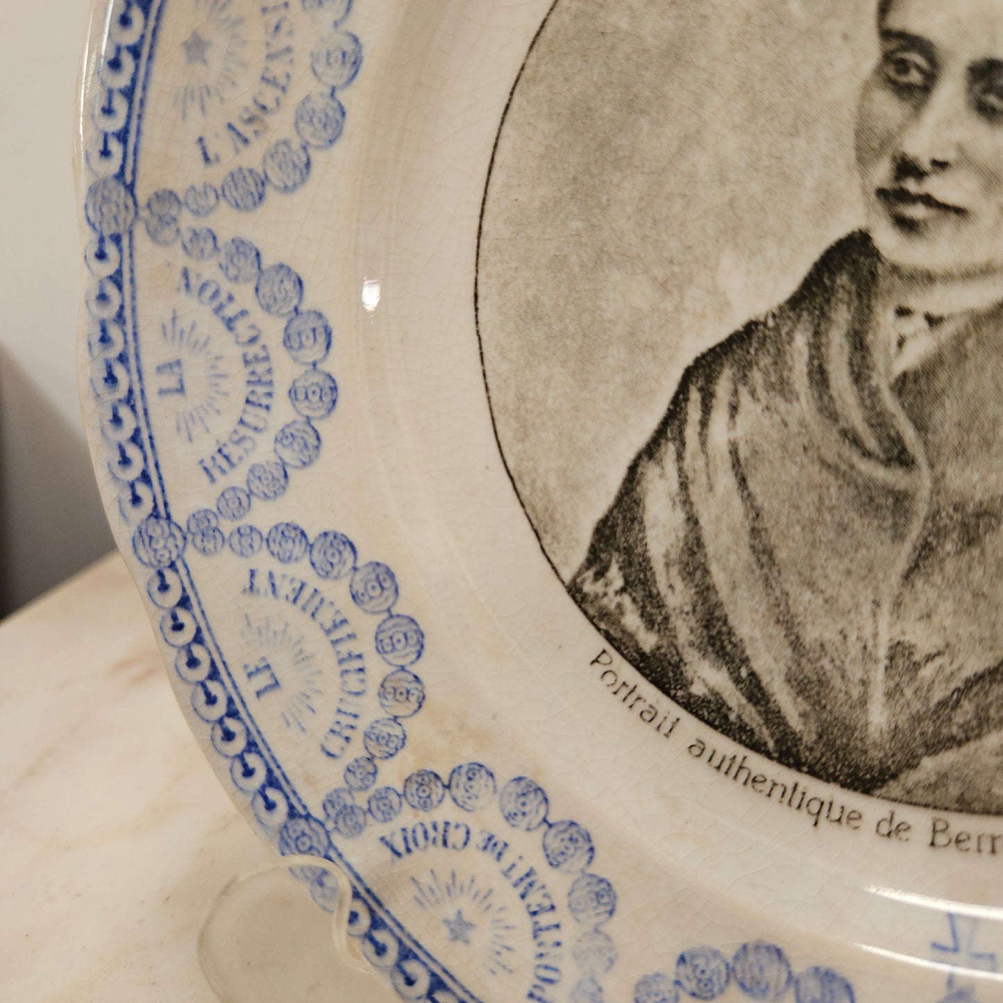 Antique French 'Lourdes' Plate