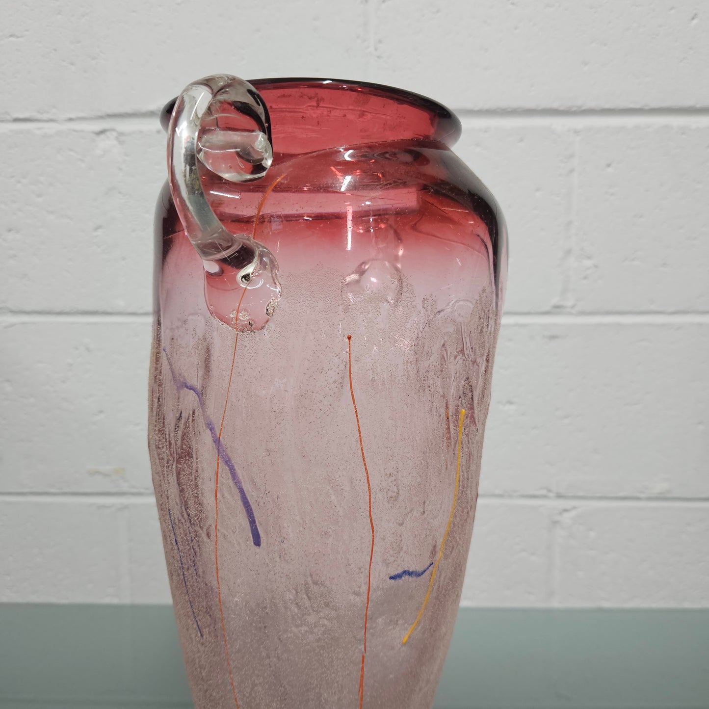 Mid Century Modern Art Glass Vase Signed On Base