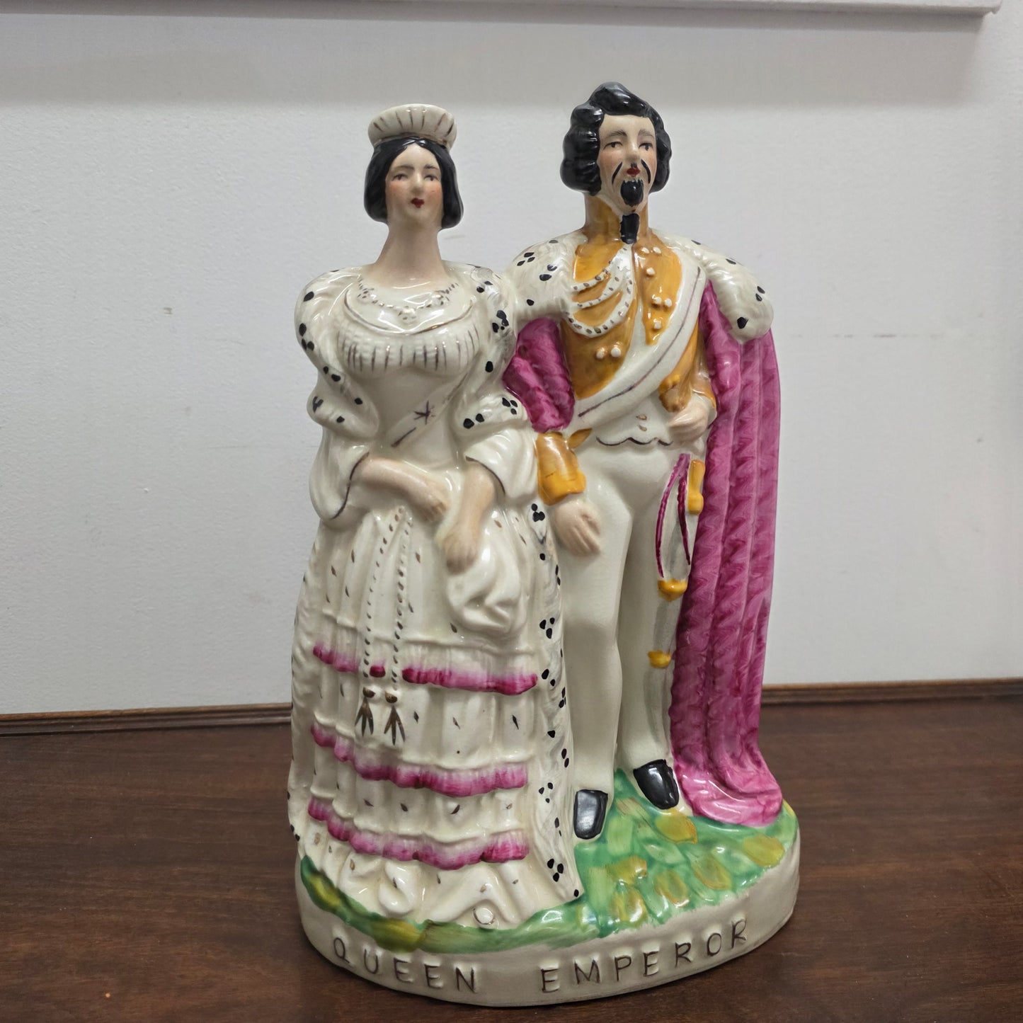 Victorian Staffordshire Victoria & Napolean III Statue