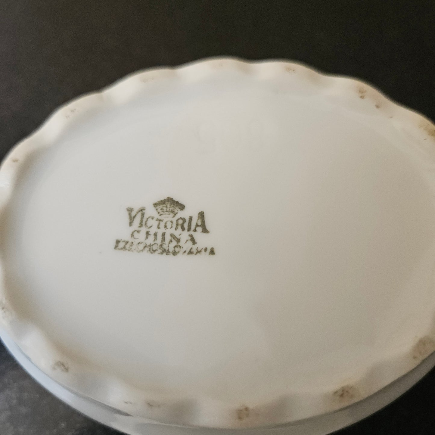 Vintage Victoria China Covered Trinket Box