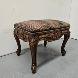 French Oak Louis XV Style Upholstered Footstool