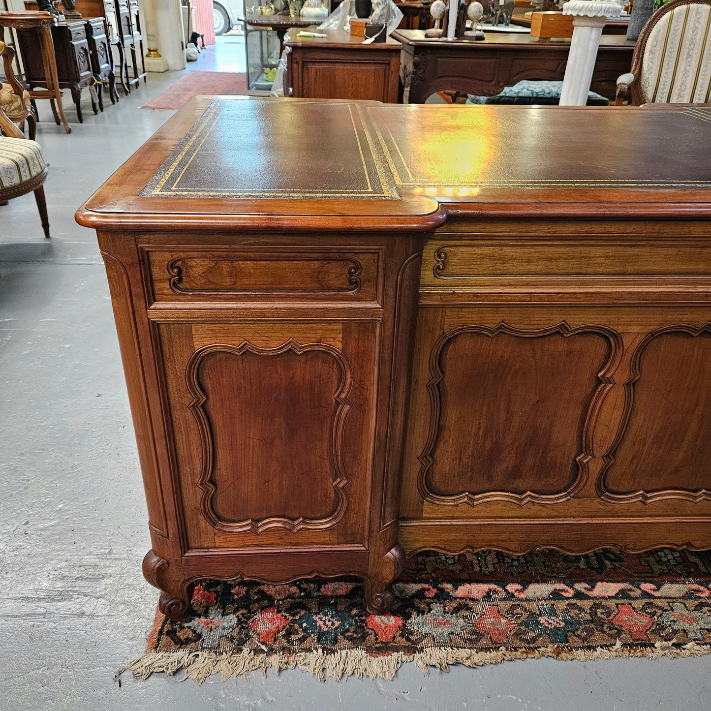 Stunning French Louis XV Style Leather Top Desk