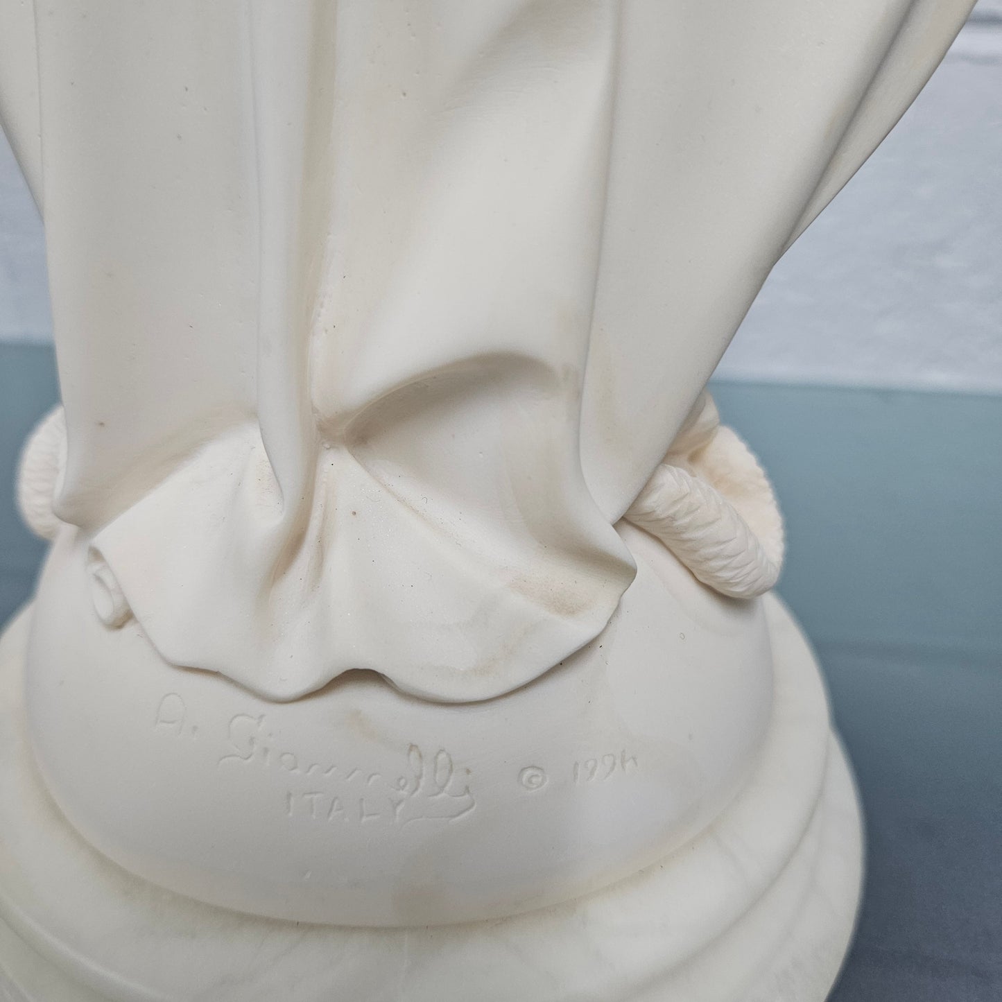 Vintage Superbly Cast Faux Marble Statue Of Our Lady Of Grace