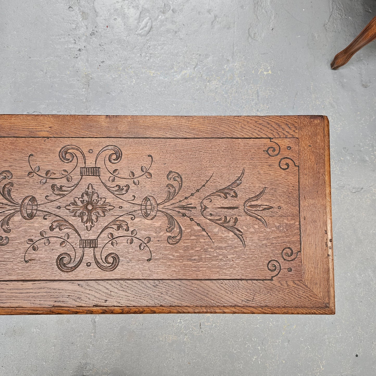 19th Century Nicely Carved French Oak Trunk