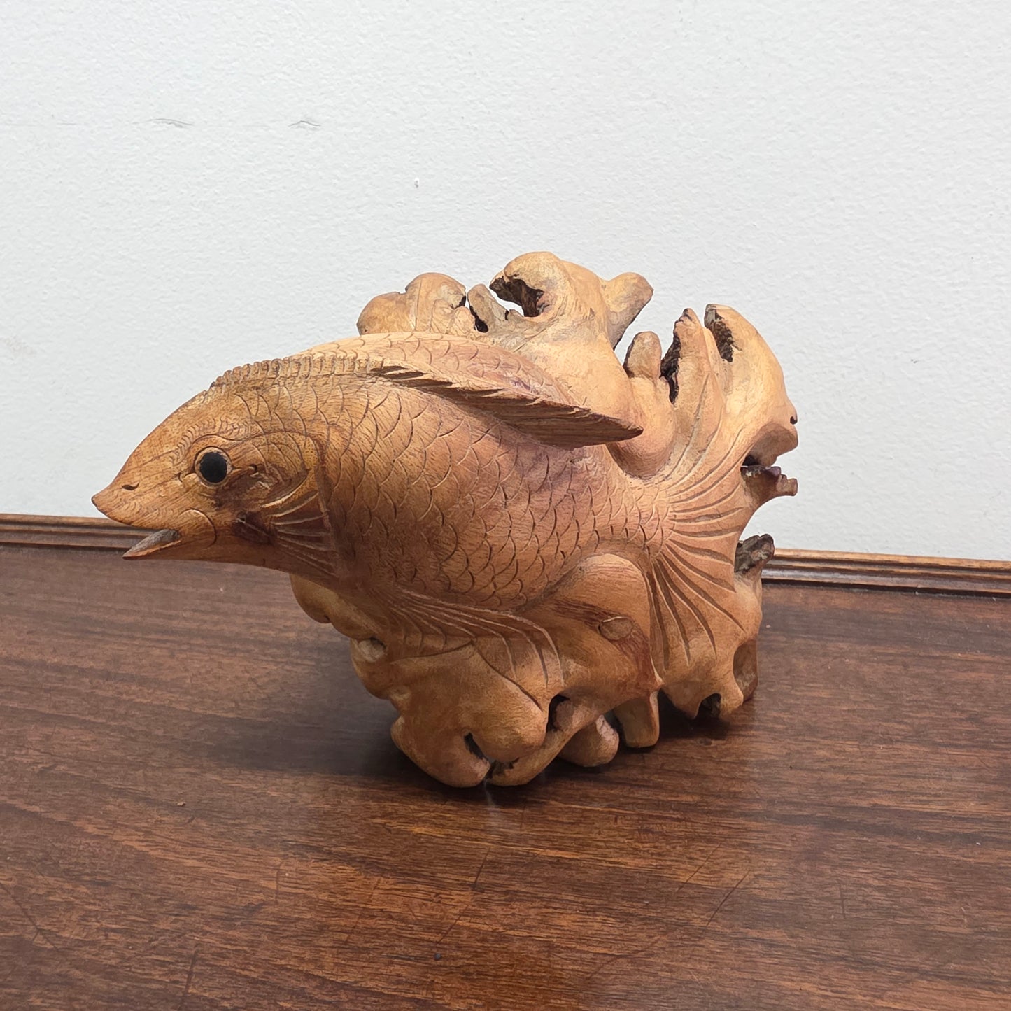 Vintage Hand Carved Wooden Fish