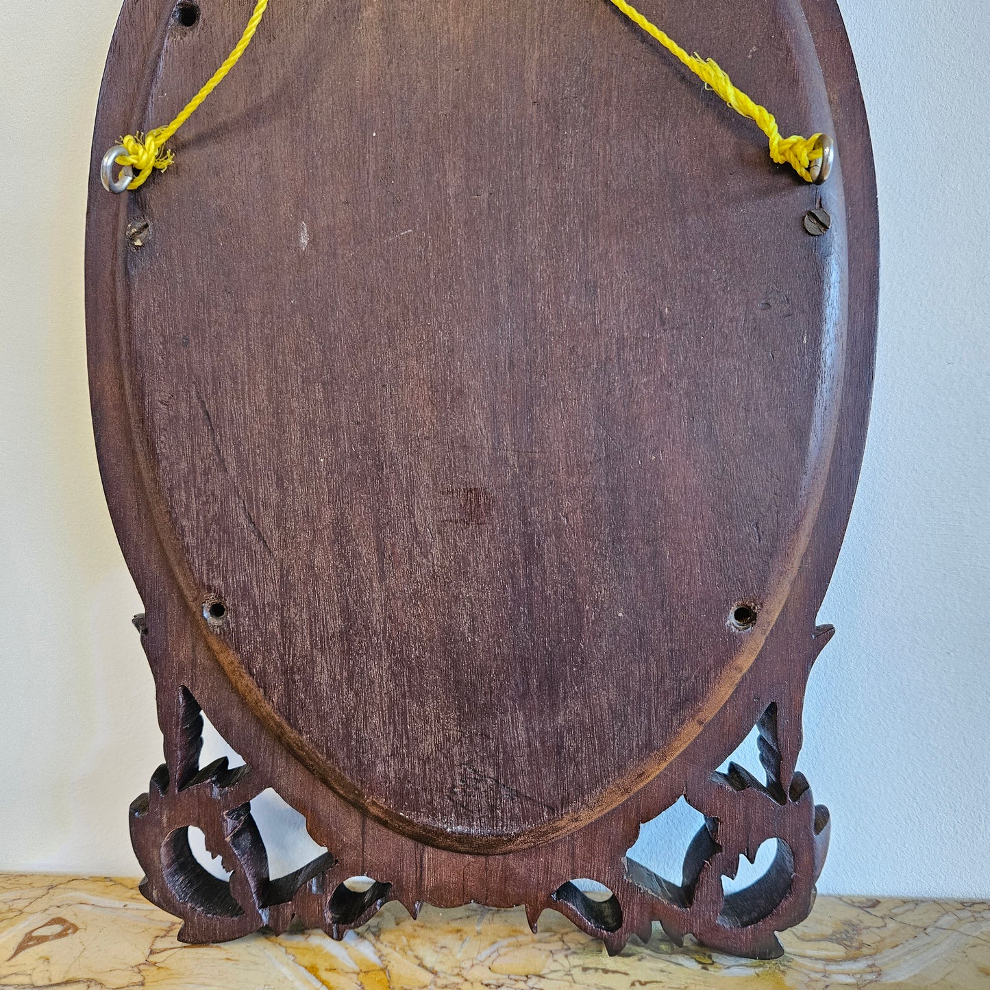Beautiful Jarrah Carved Oval Wall Mirror