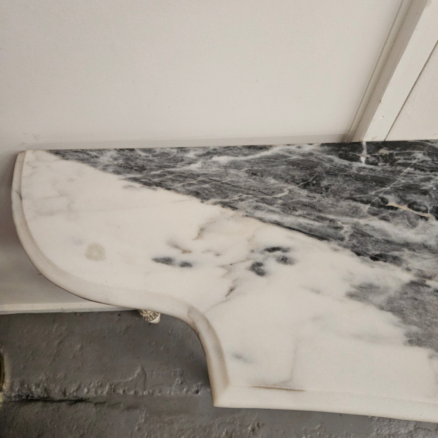 Louis XVI Style Painted Console Table With Marble Top