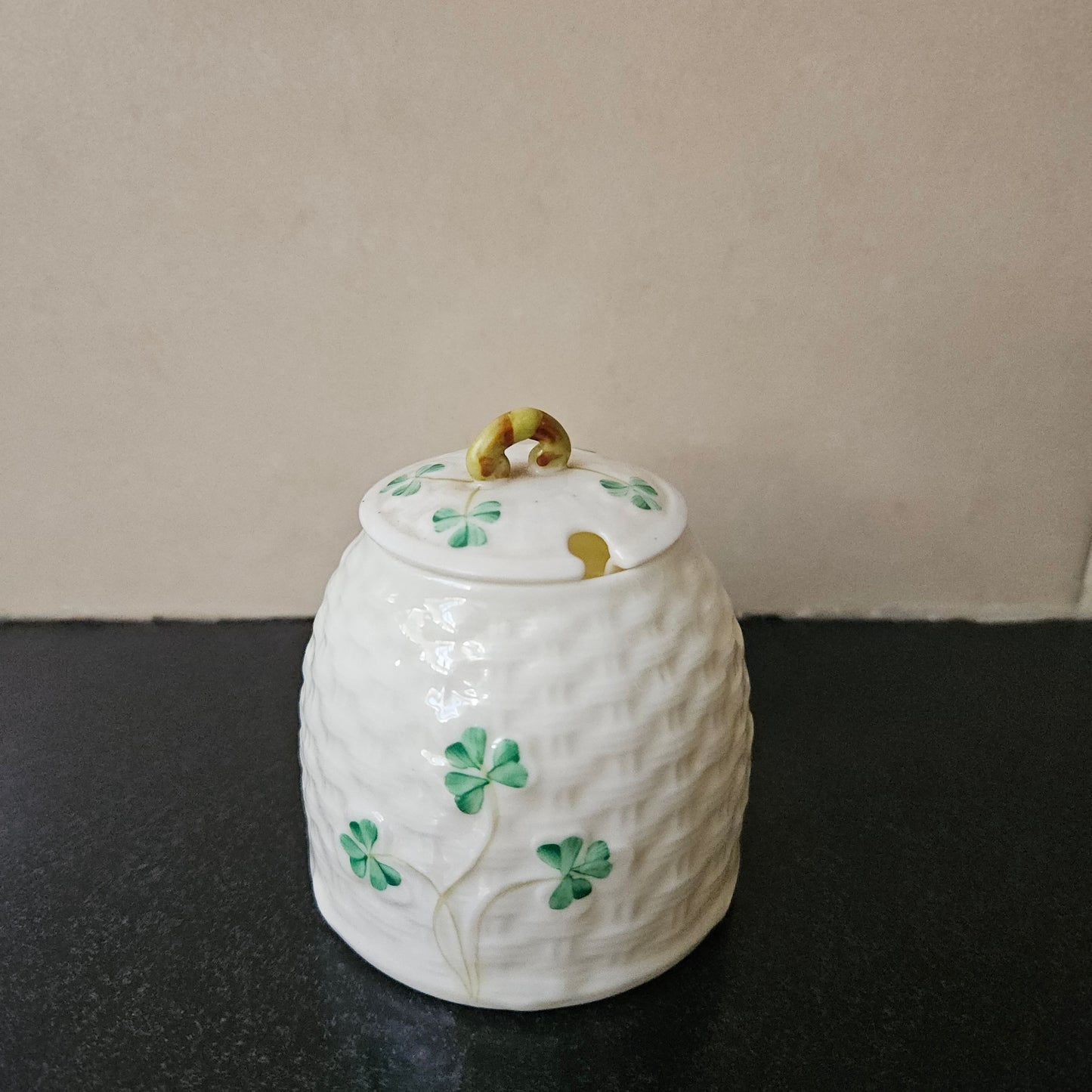 Belleek China Honey Pot