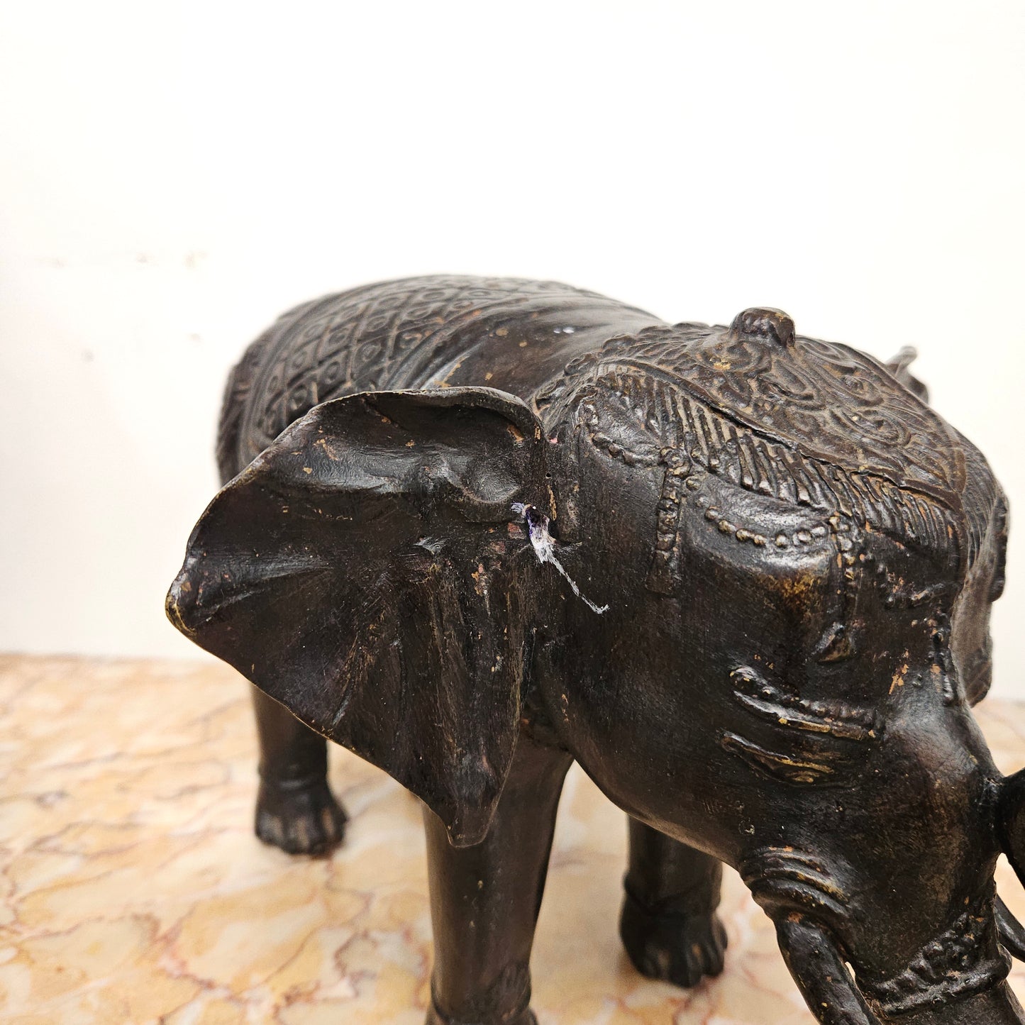 Vintage Bronze Elephant Statue