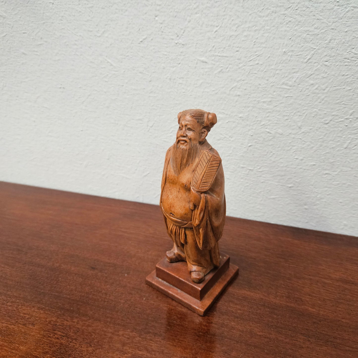 Antique Hand Carved Chinese Boxwood Scholar