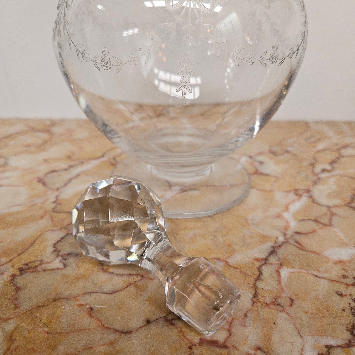 Large Crystal Glass Victorian Decanter