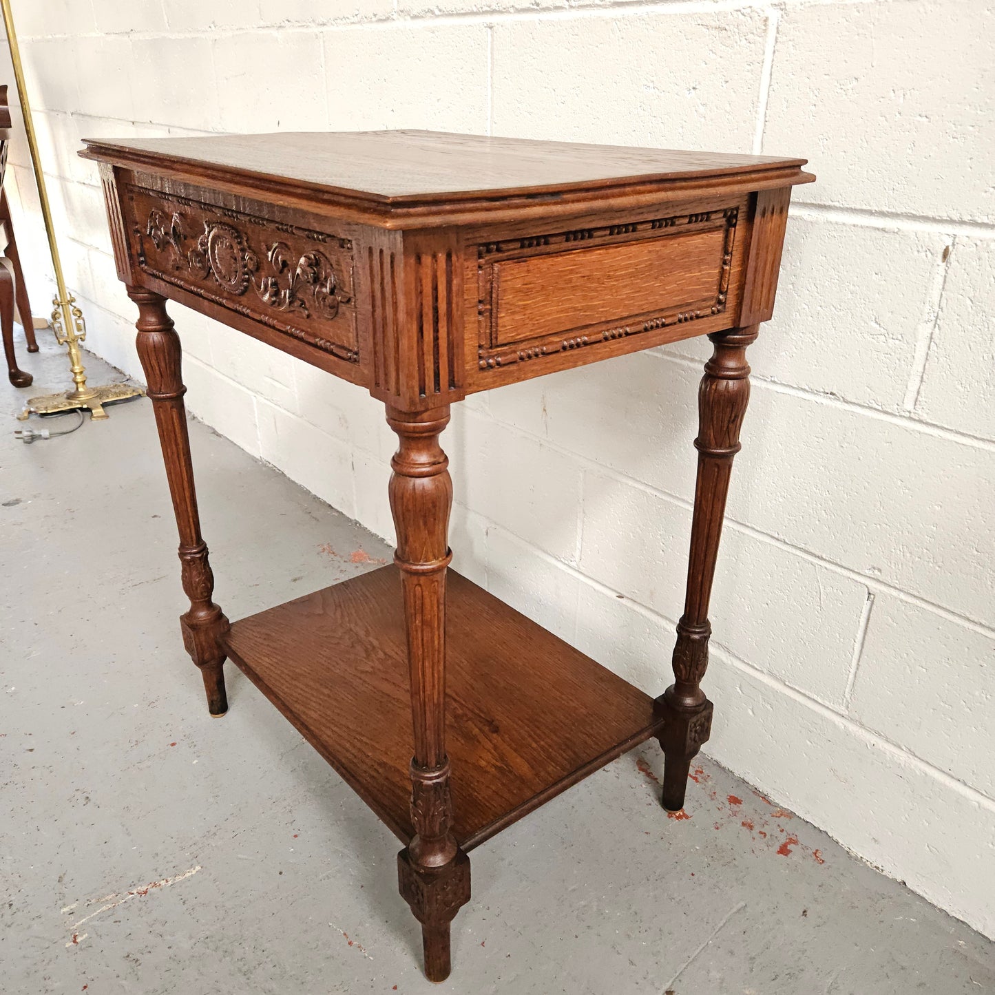 French Oak One Drawer Side Table