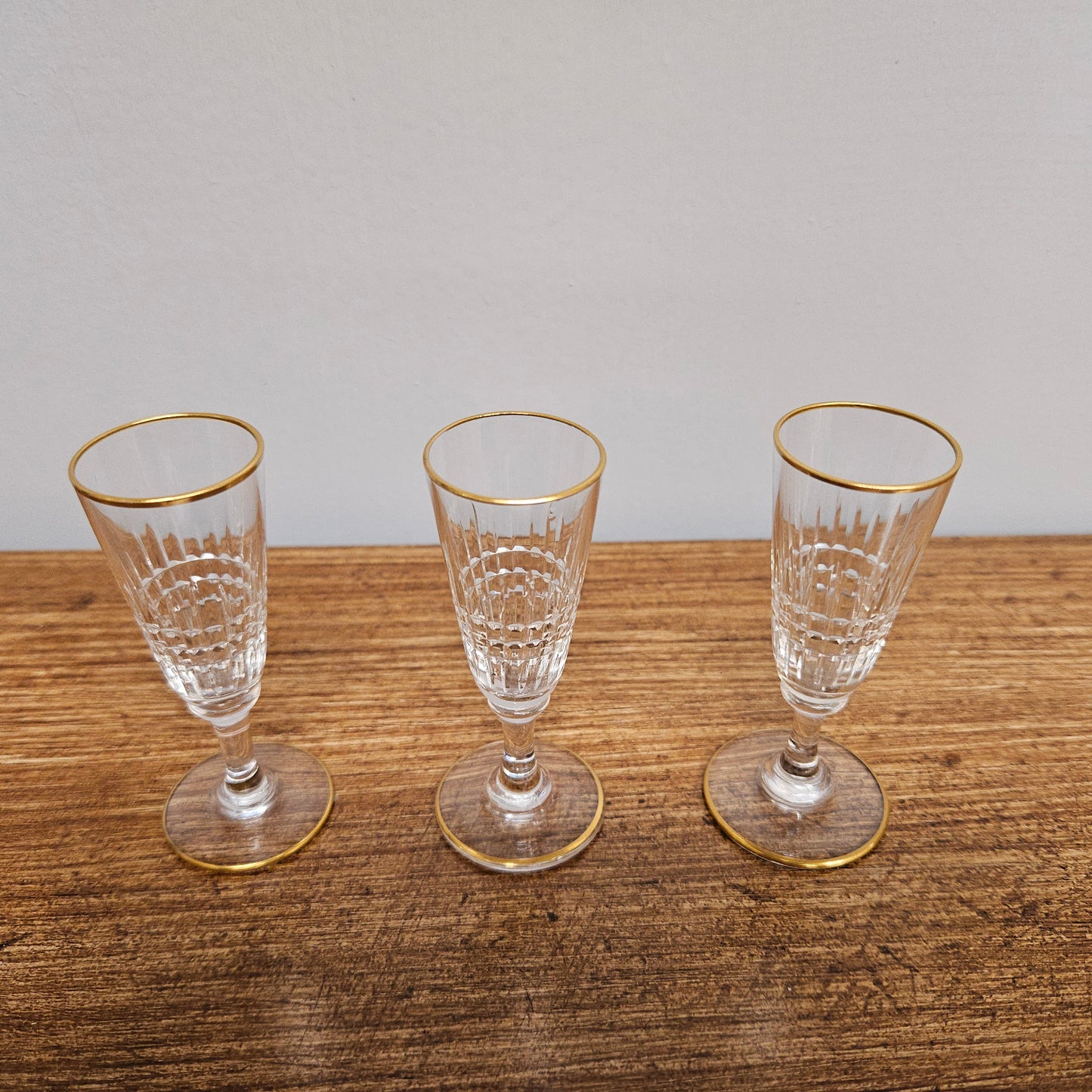 Set Of 6 Stemmed Crystal Liqueur Glasses