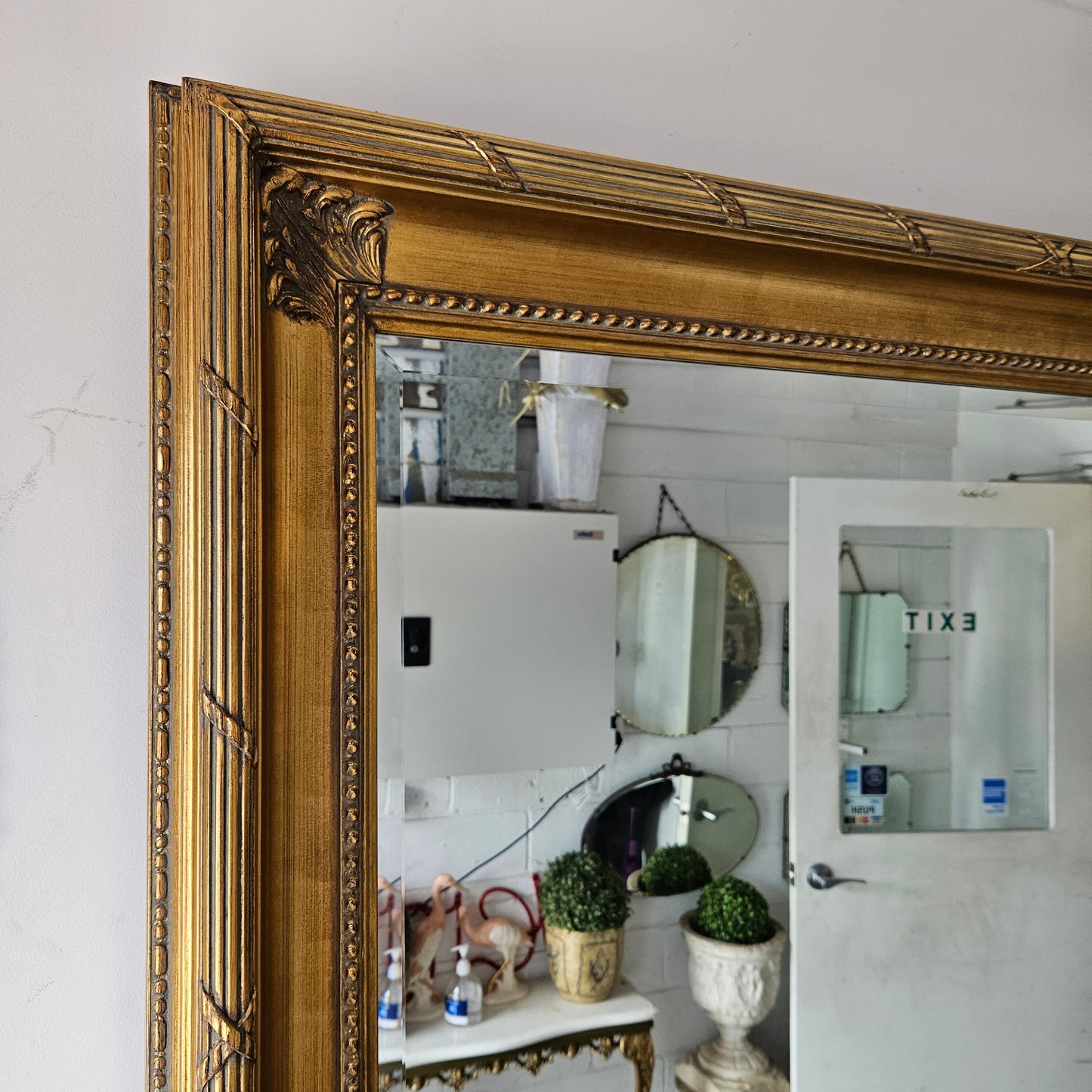 Beautiful Vintage Gilt Framed Bevelled Edged Mirror