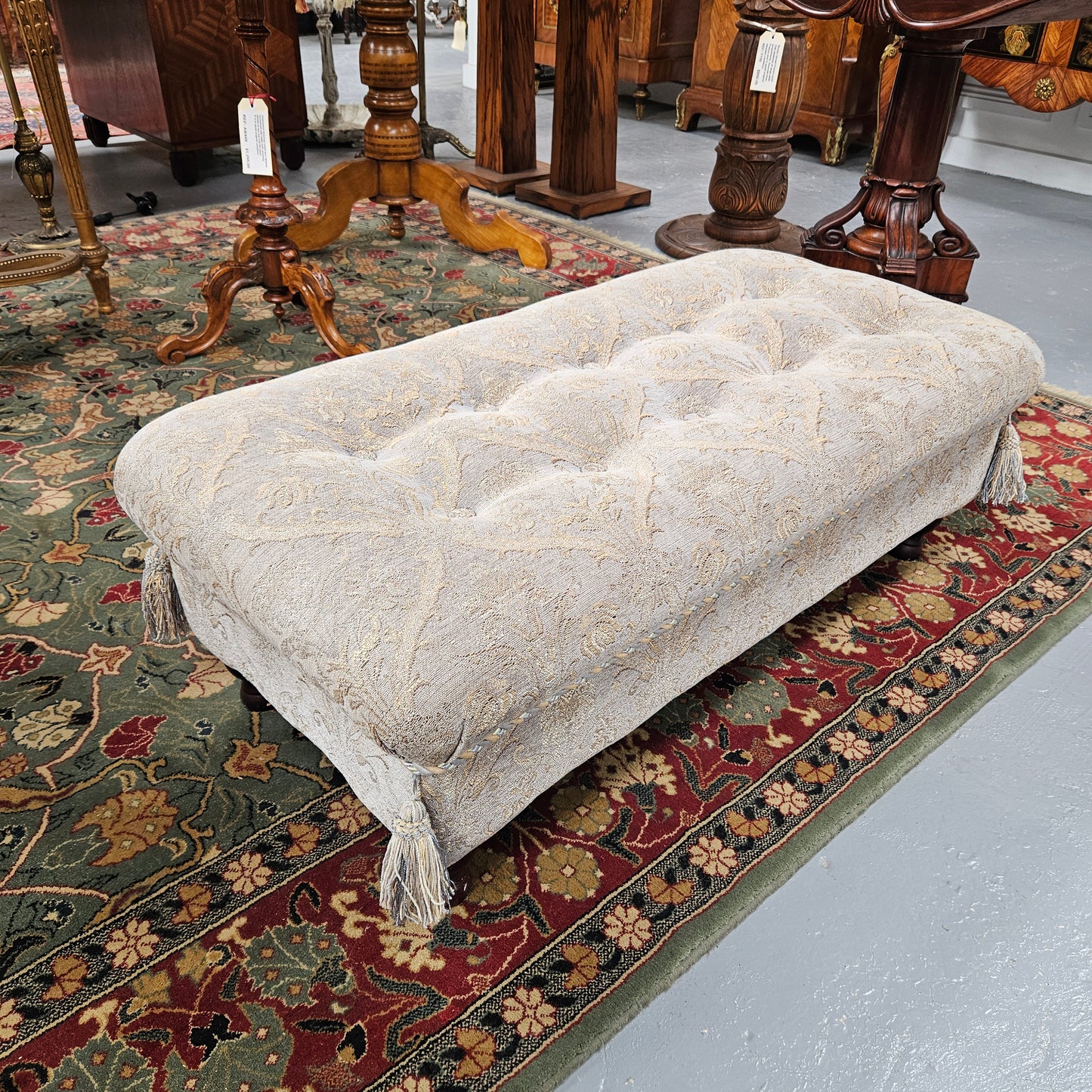 Large Vintage Upholstered Ottoman