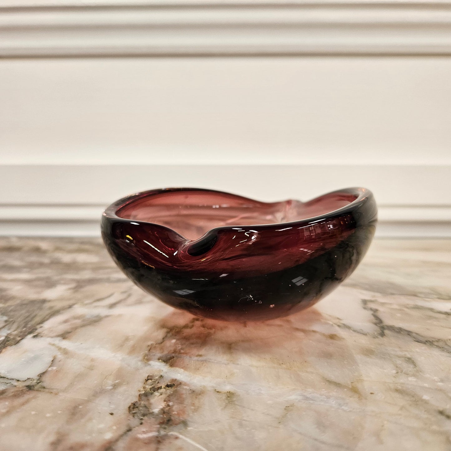 Leaf Shaped Hand Blown Glass Bowl