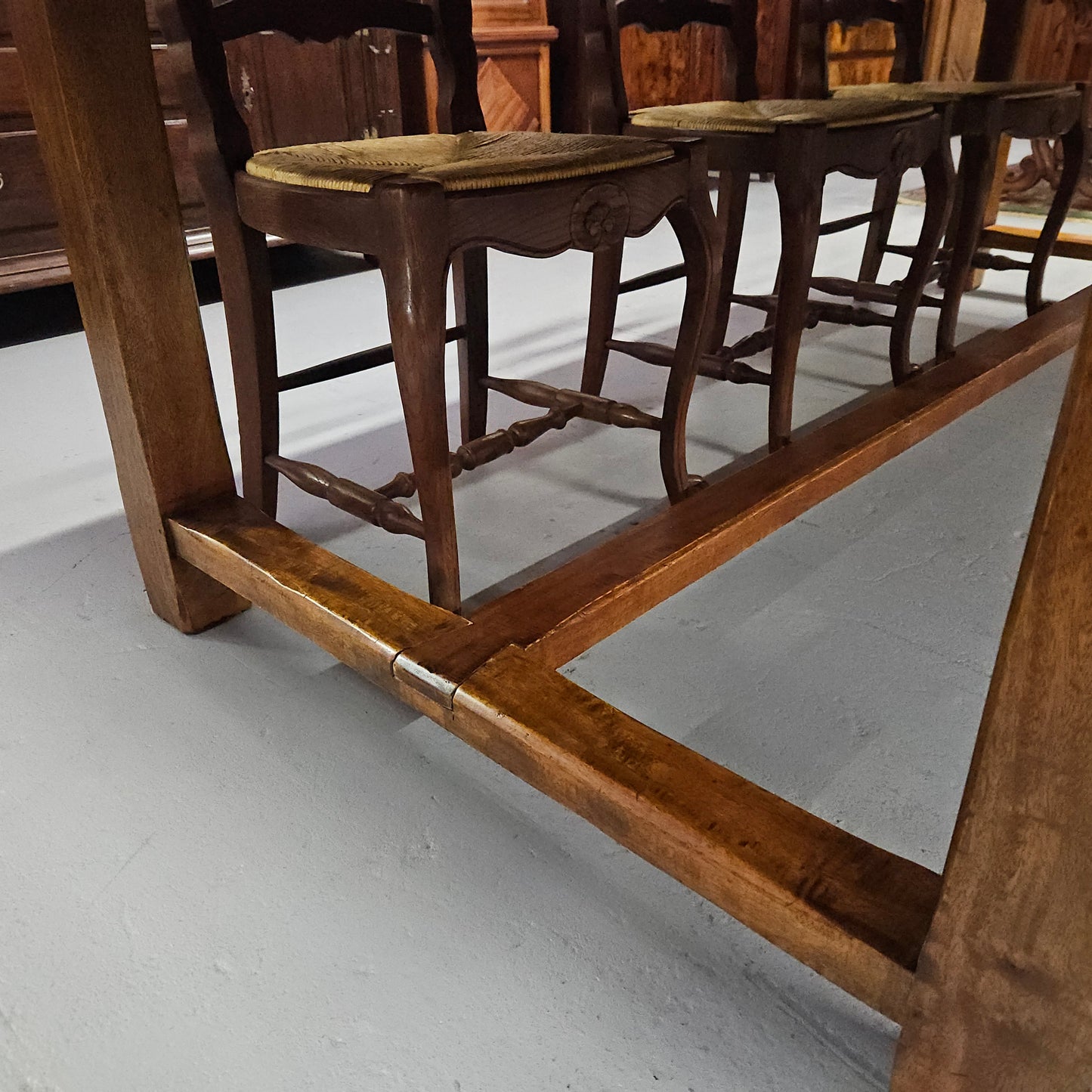 French Style Parquetry Top Fruit wood Farmhouse Extension Table