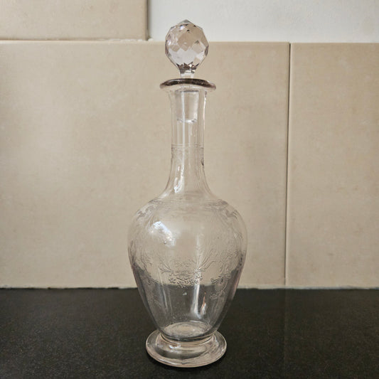 Antique Acid Etched Decanter