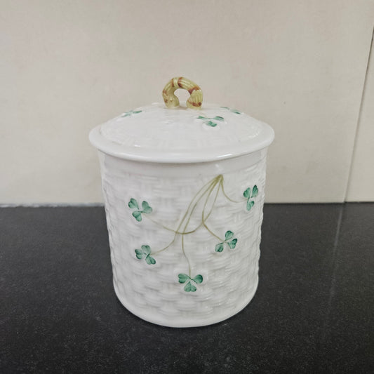 Belleek Shamrock Pattern Small Canister