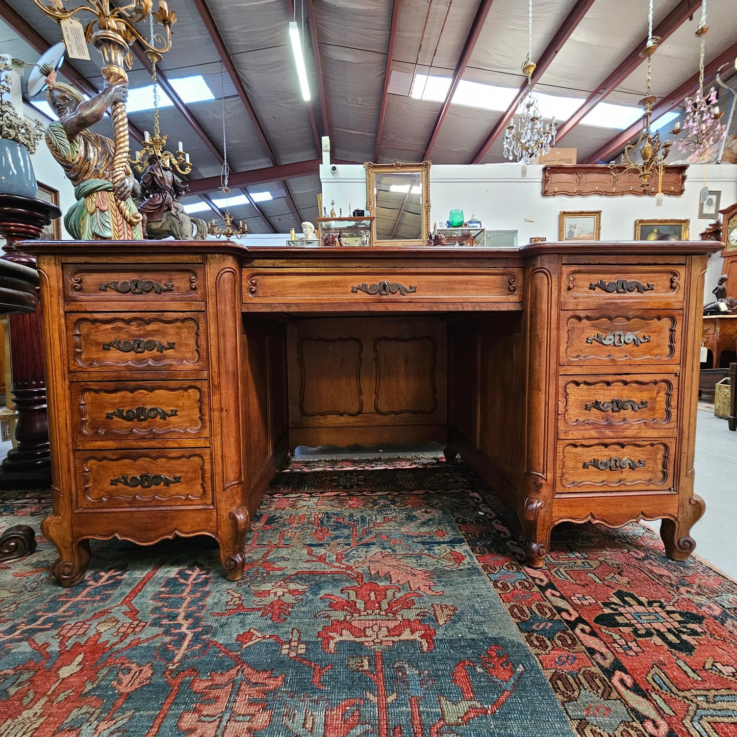 Stunning French Louis XV Style Leather Top Desk