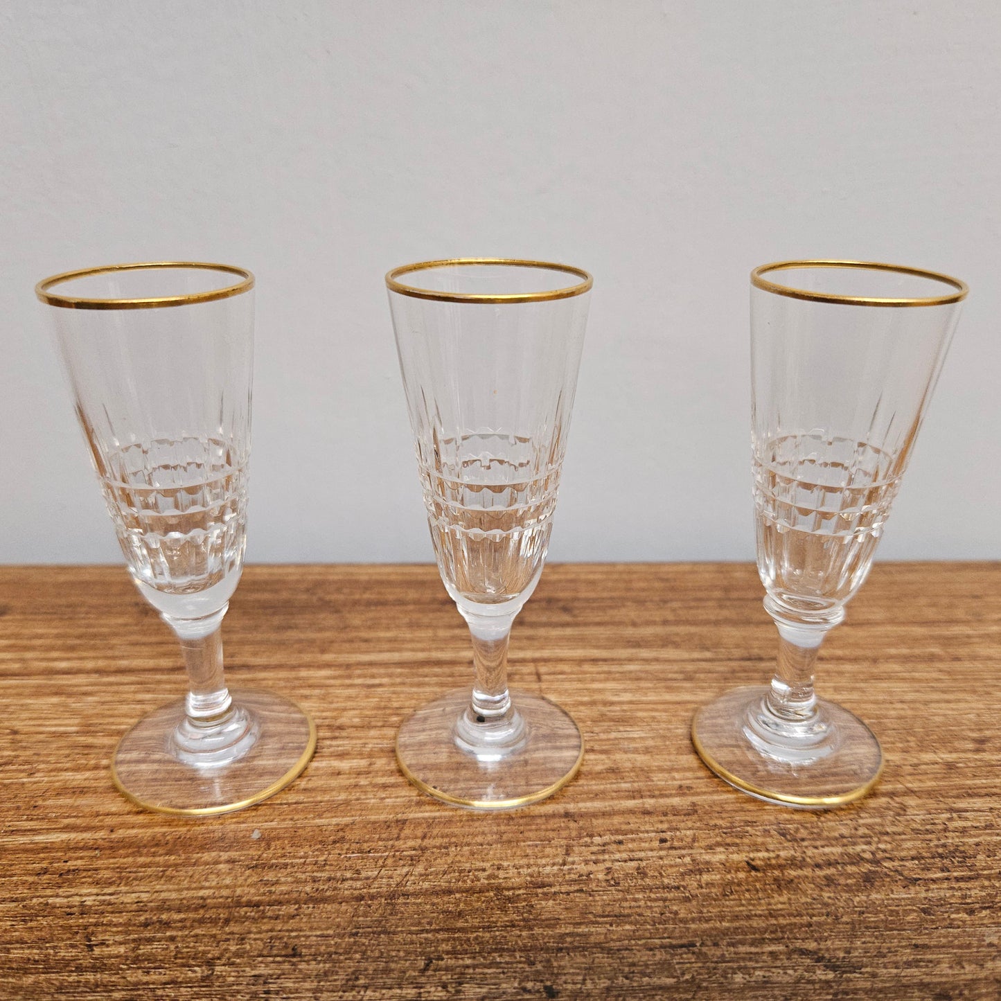 Set Of 6 Stemmed Crystal Liqueur Glasses